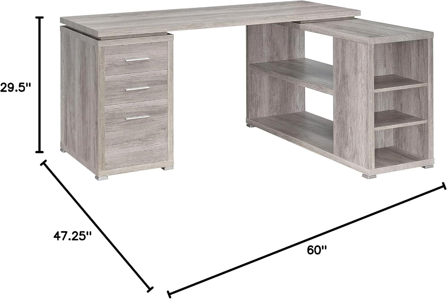 Yvette 3 Drawer L-Shape Desk - Coaster