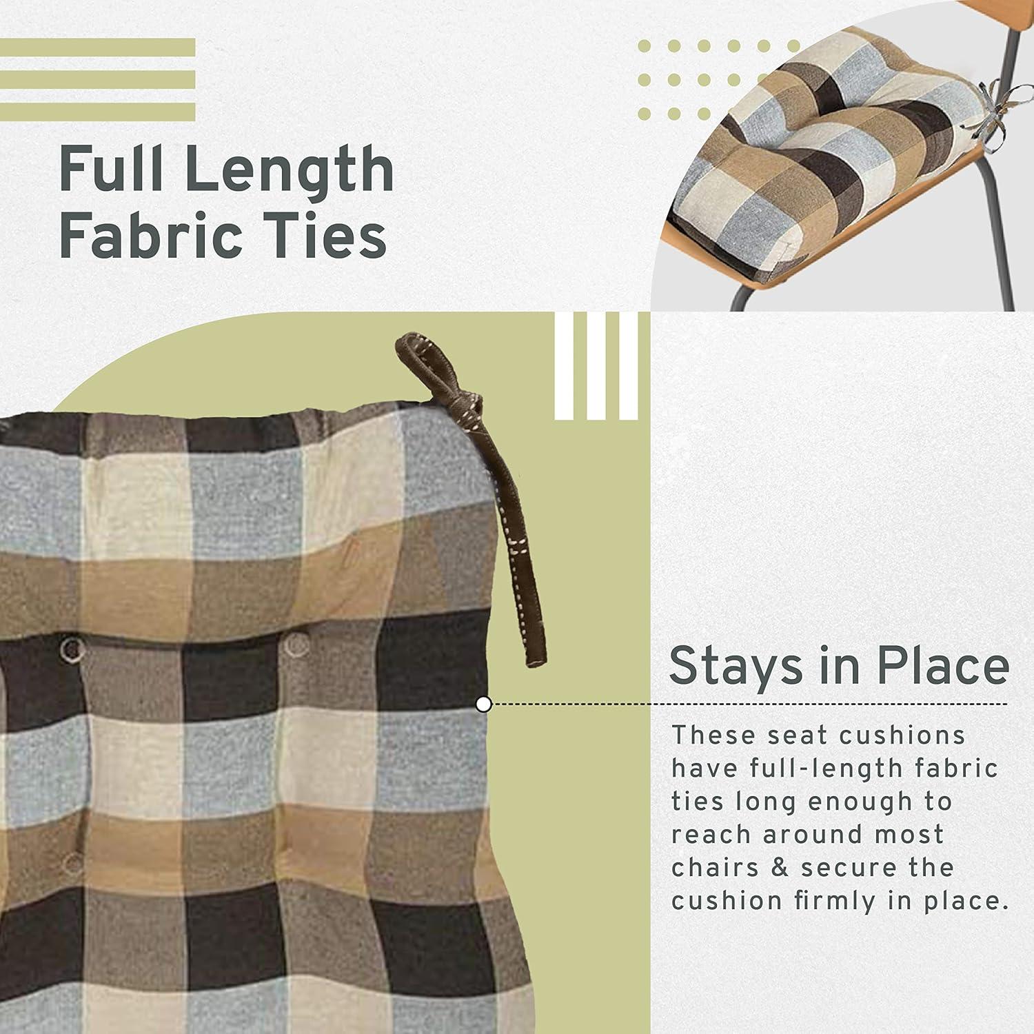 Arlee 16 x 16 in. Buffalo Check Woven Plaid Chair Pad - Set of 4