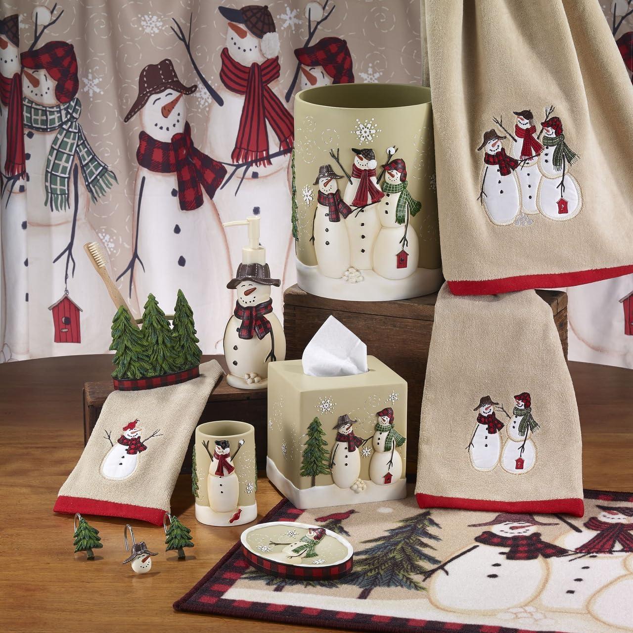 Avanti Linens Snowmen Gathering Shower Curtain & Hook Set