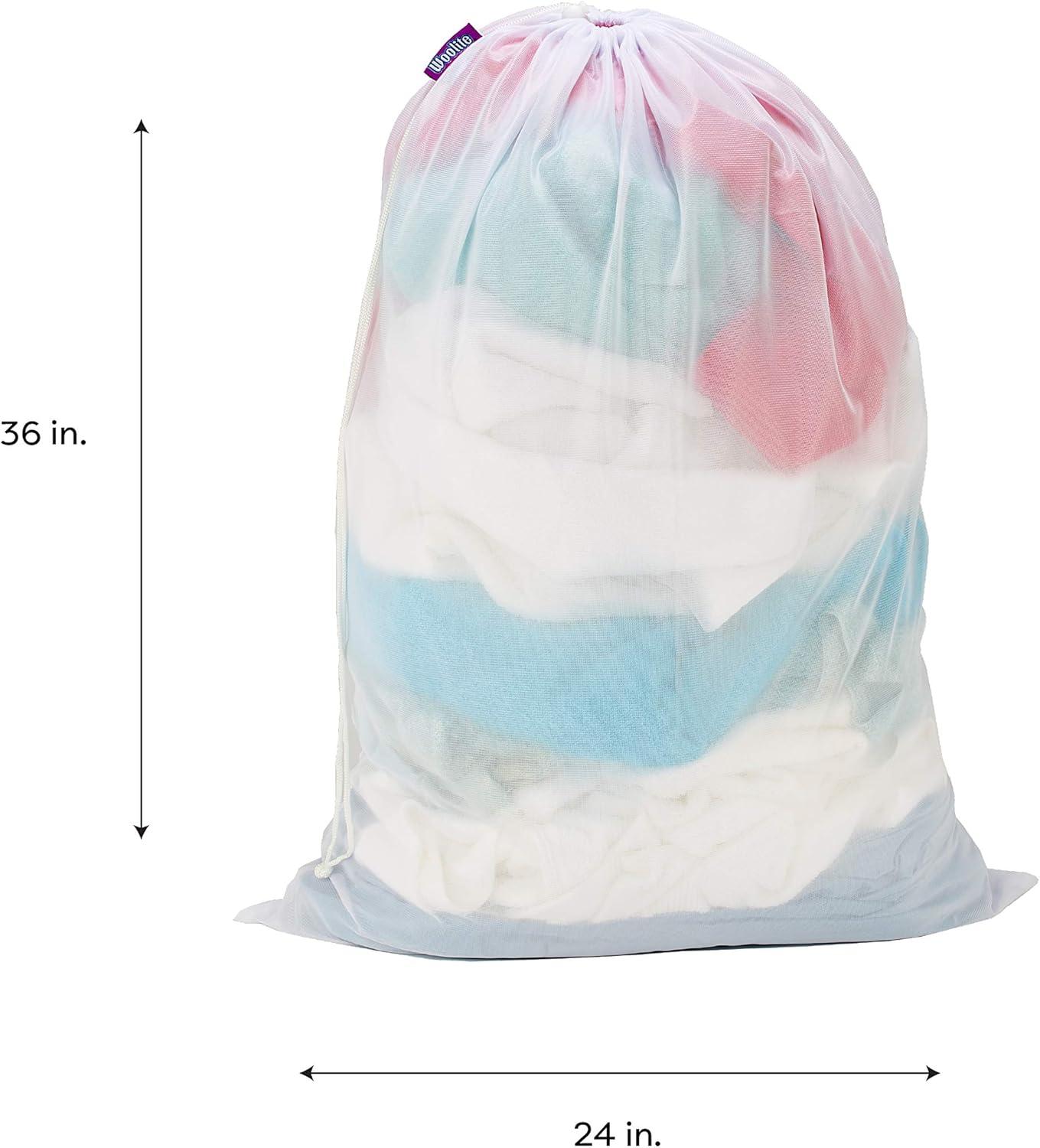 Laundry 360 Sanitized Mesh Laundry Bag, White, 36" x 24" x 7"