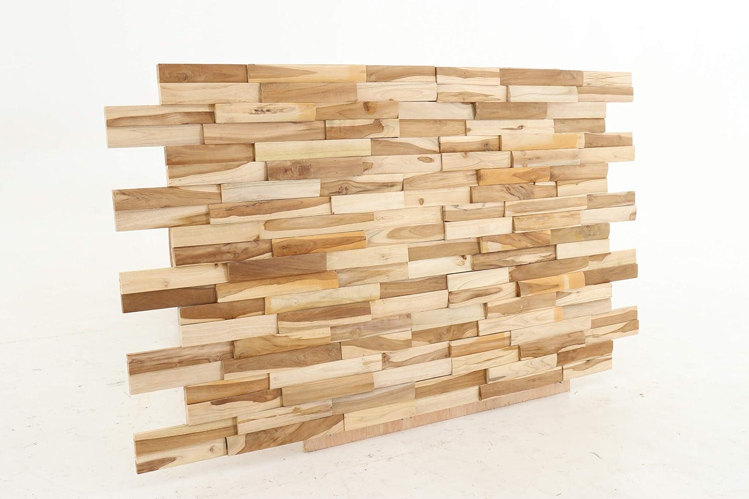 Nordic Teak (13 sq ft) Natural 3D Wall Panels - Beige