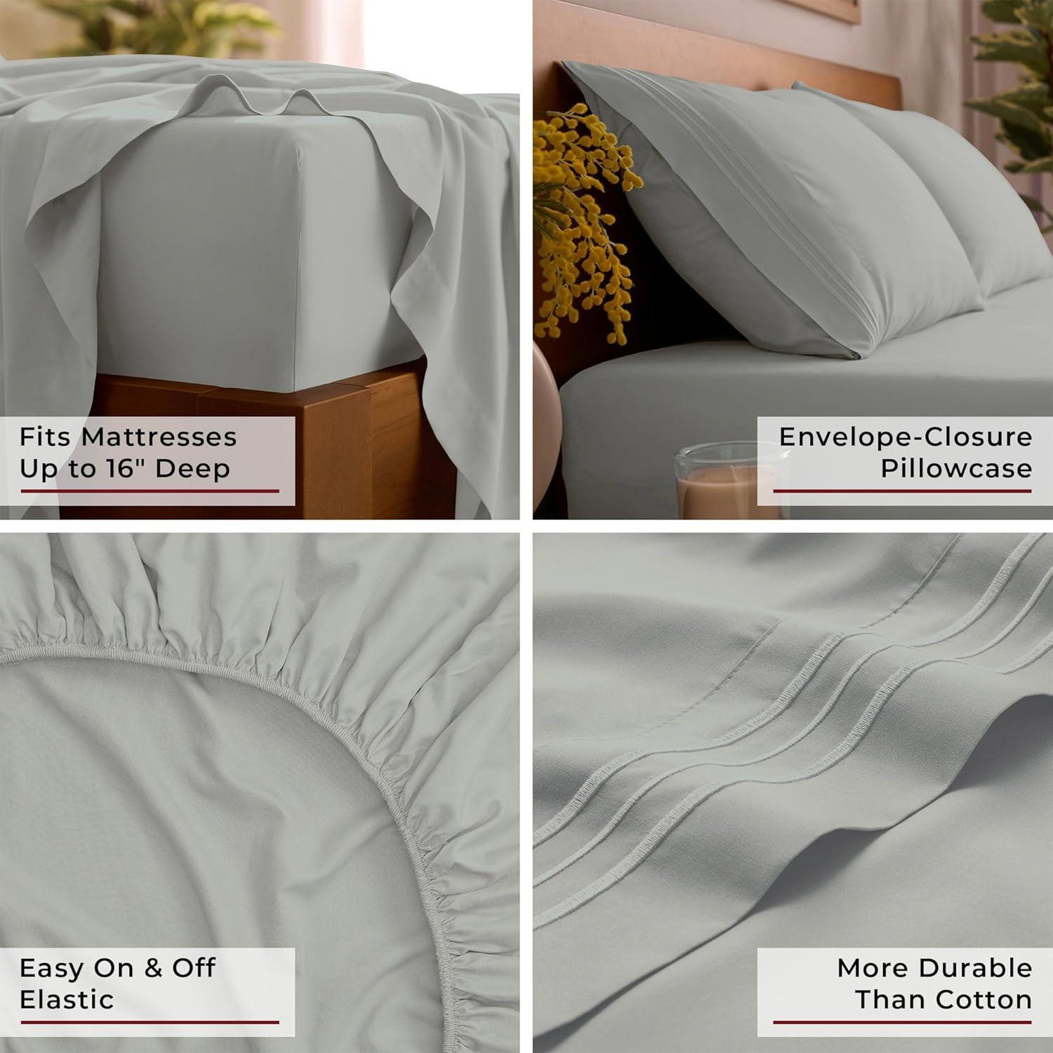 Mellanni Brushed Microfiber Sheet Set, Queen, Spa Mint, 4 Piece