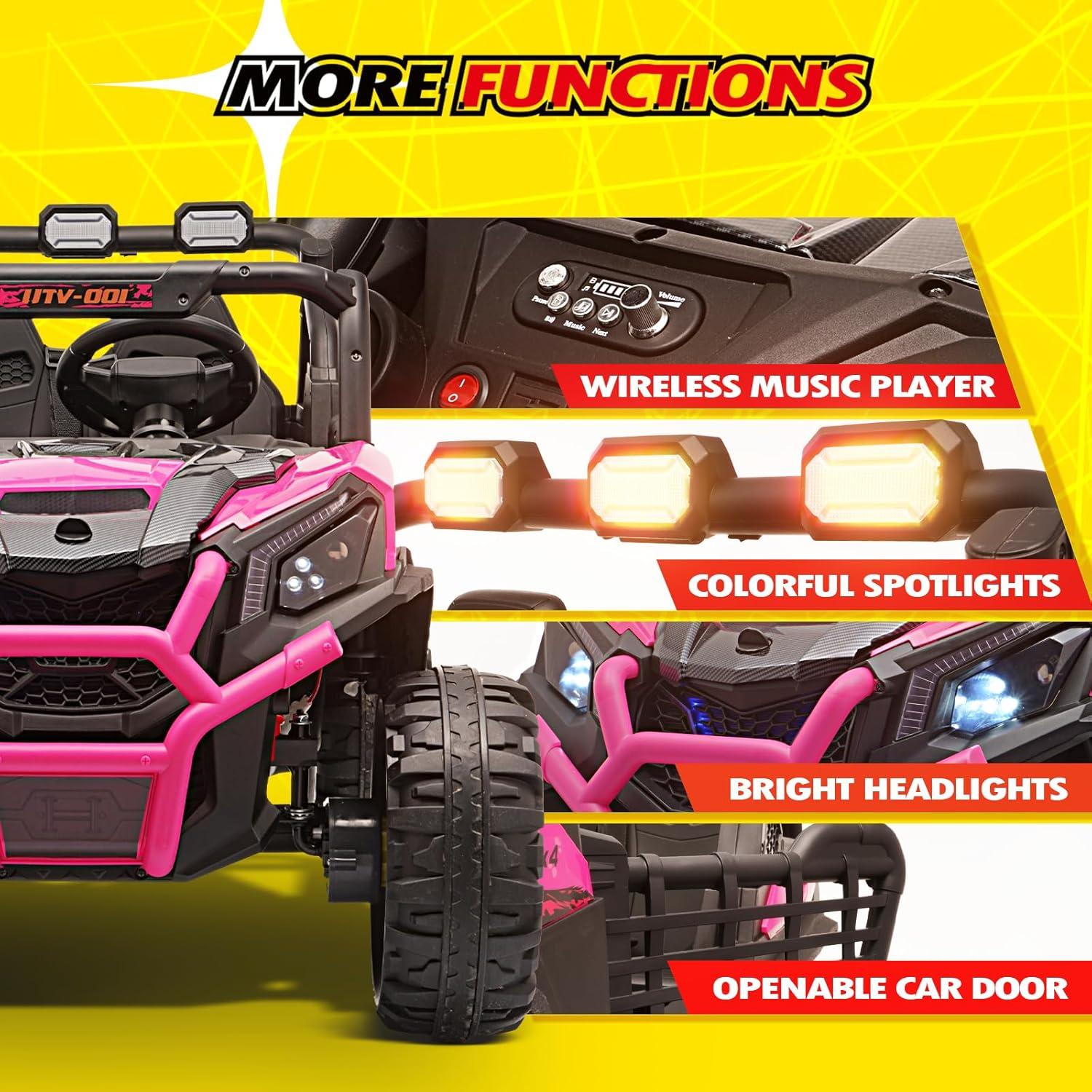 Pink 24V 2-Seater Ride-On UTV with Remote Control