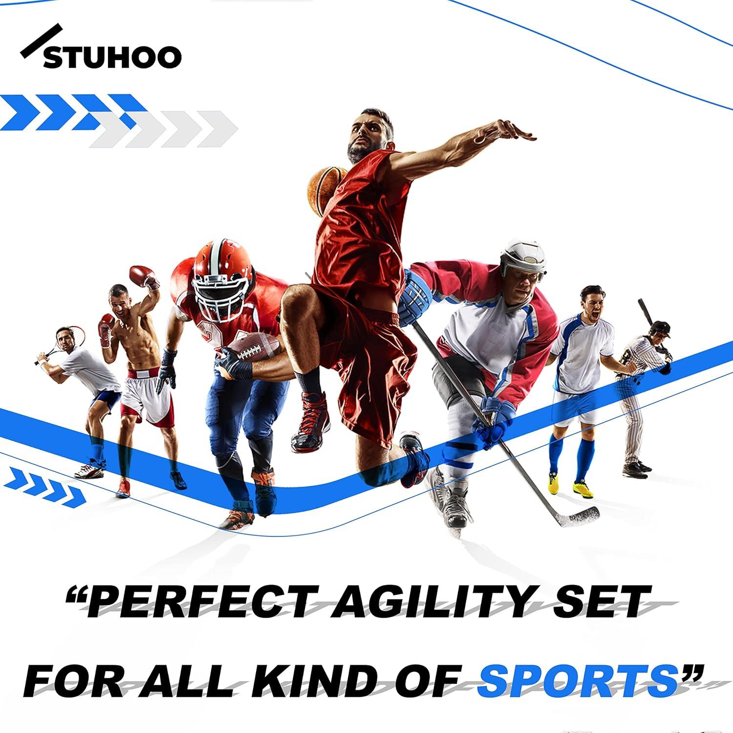 Agility Training Equipment Set | Soccer Training Equipment for Kids Youth | Agility Ladder Speed Training Equipment with Bag | Football Training Equipment with Speed Hurdles, Cones for Footwork