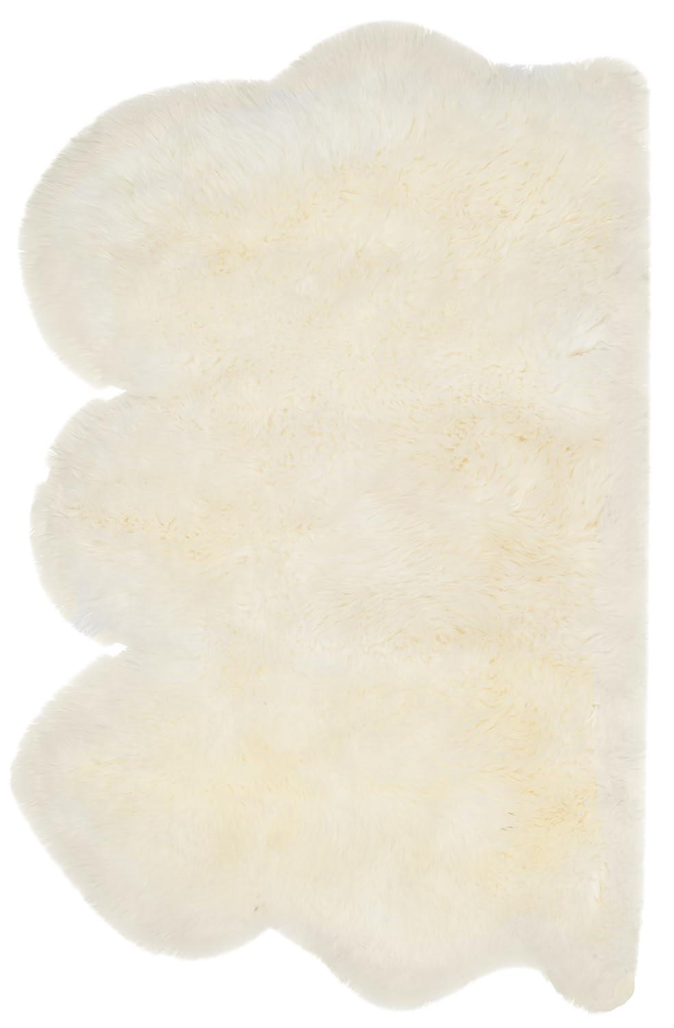 SAFAVIEH Sheep Skin Tiana Sheep Skin Area Rug, White, 3' x 5' Specialty