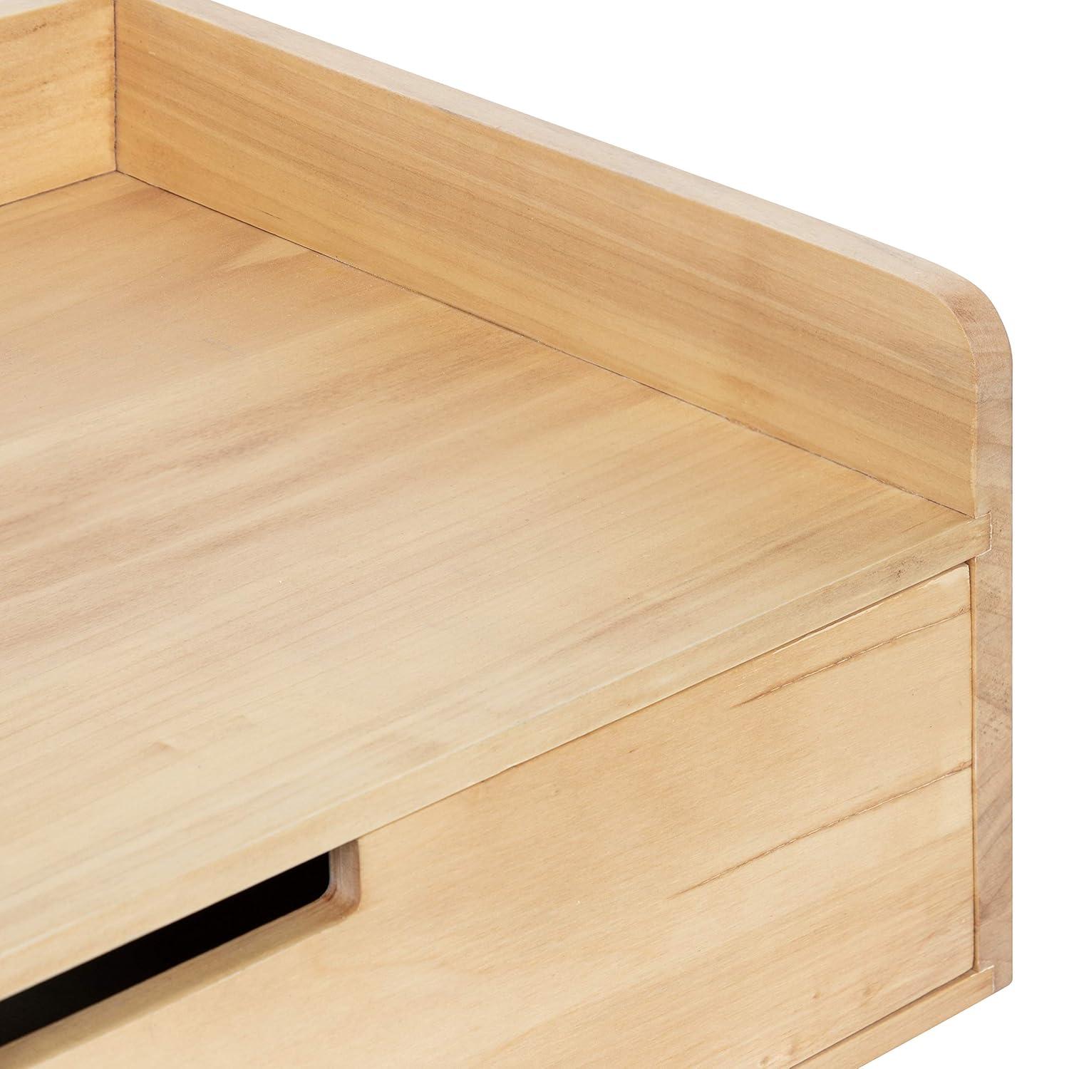 Kate and Laurel Kitt Modern Floating Wall Shelf, 18 x 6.5 x 12, Natural, Wood Shelf For Storage and Display