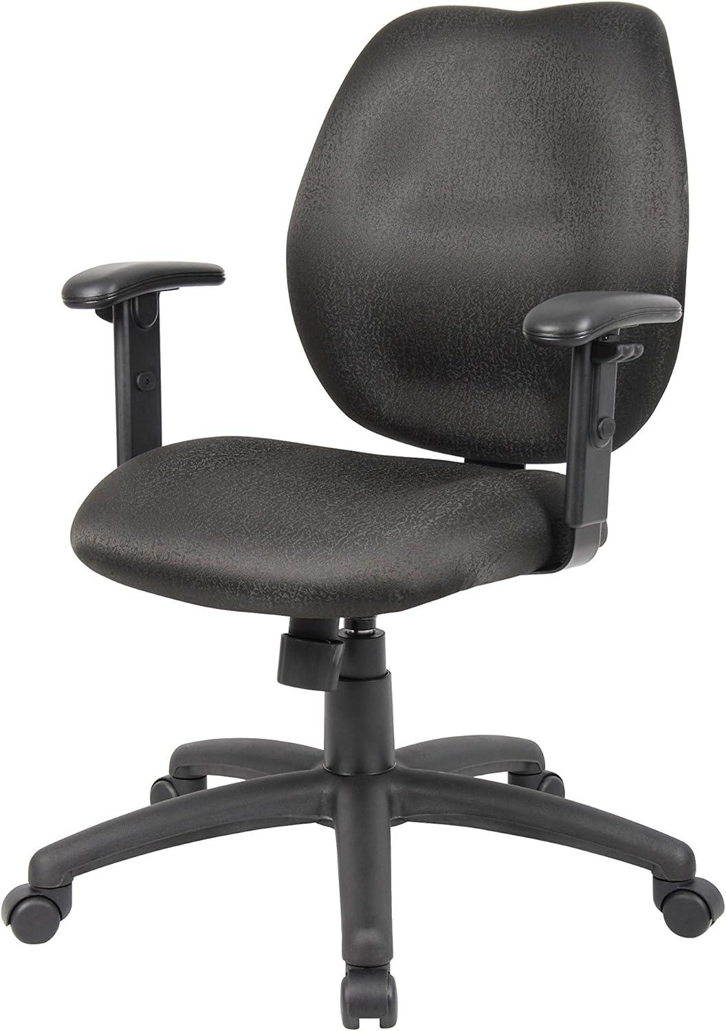 Black Ergonomic Fabric Task Chair with Adjustable Arms