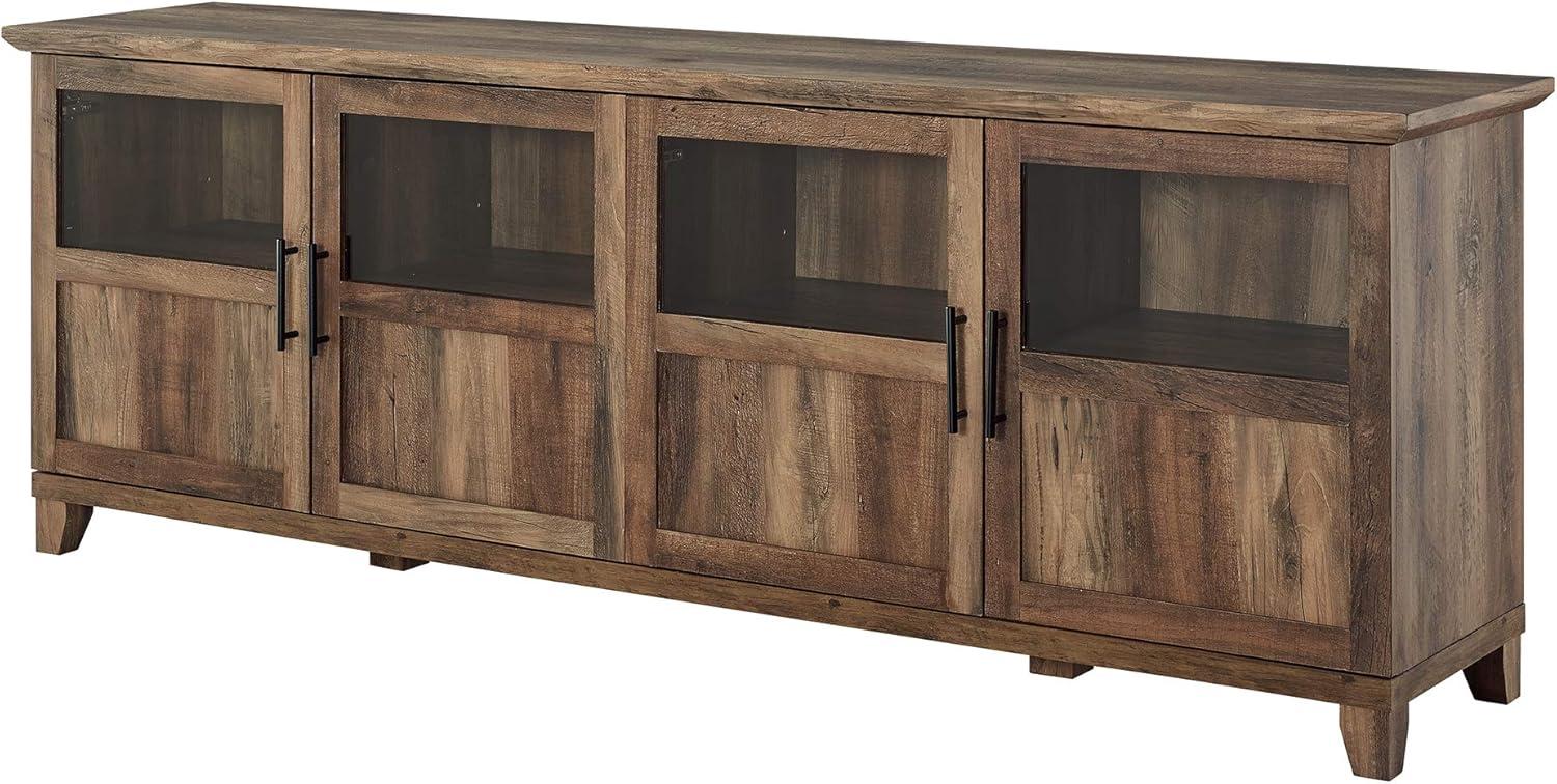 Walker Edison Farmhouse 4 Door TV Stand for TVs Up to 78", Reclaimed Barnwood