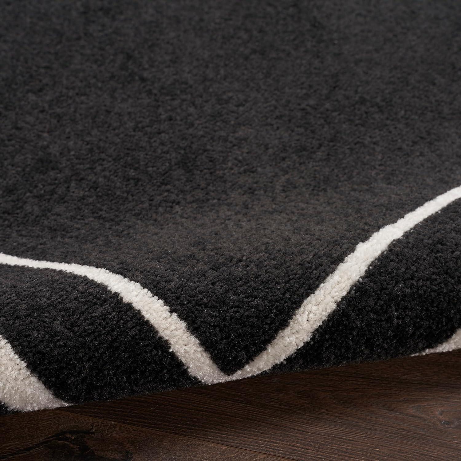 Essentials Black Ivory 3' x 5' Low-Profile Outdoor Rug