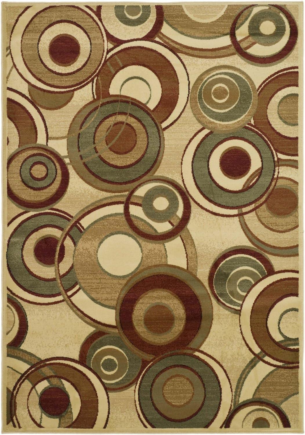 Lyndhurst LNH225 Power Loomed Area Rug - Ivory/Multi - 5'3"x7'6" - Safavieh.