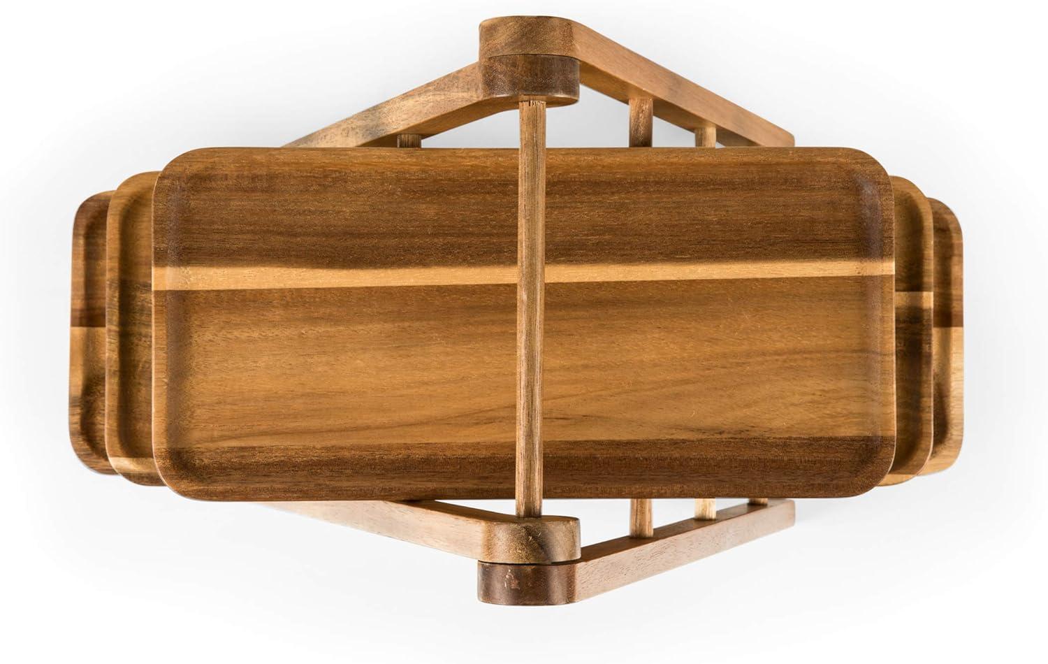 Union Rustic 3 Tiered Serving Tray - Charcuterie Boards - Wood Serving Platters Austyn