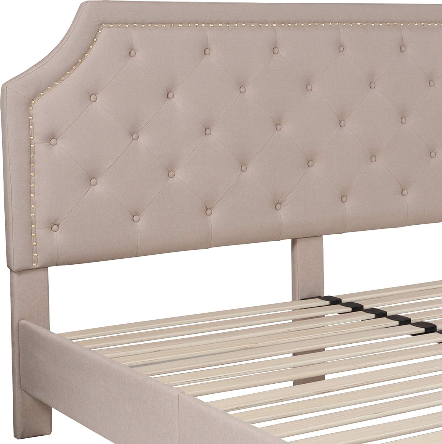 Flash Furniture Brighton Arched Tufted Upholstered Platform Bed