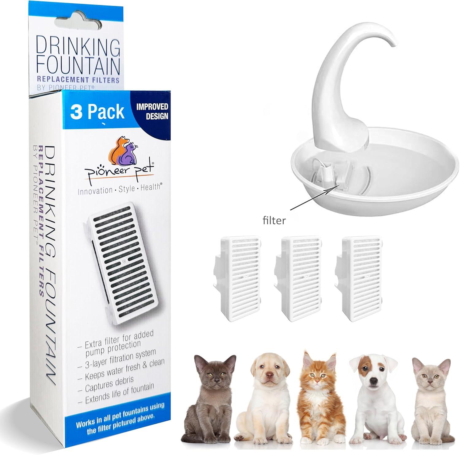 Pioneer T-Shaped Filter for Food + Water Station [Cat, Waterers & Feeders] 3 Pack