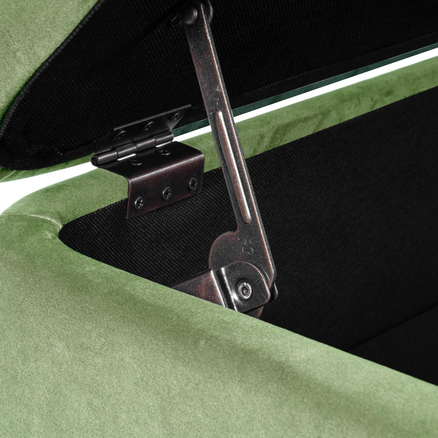 Large Modern Storage Bench Green Velvet - HomePop