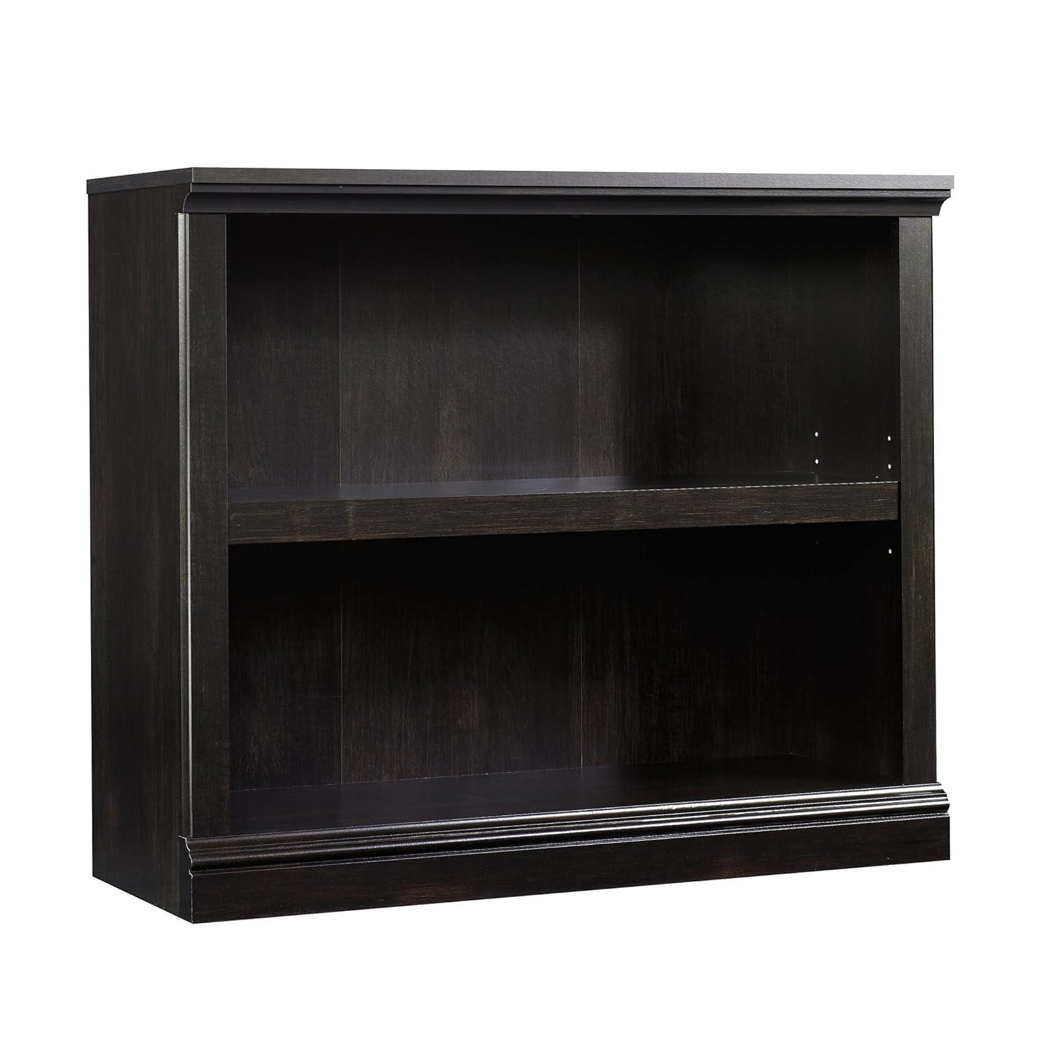 Sauder 29.9" 2Shelf Bookshelf Estate Black : Adjustable, Laminated, Mid-Century Modern Style: Particle Board Frame, Console Design
