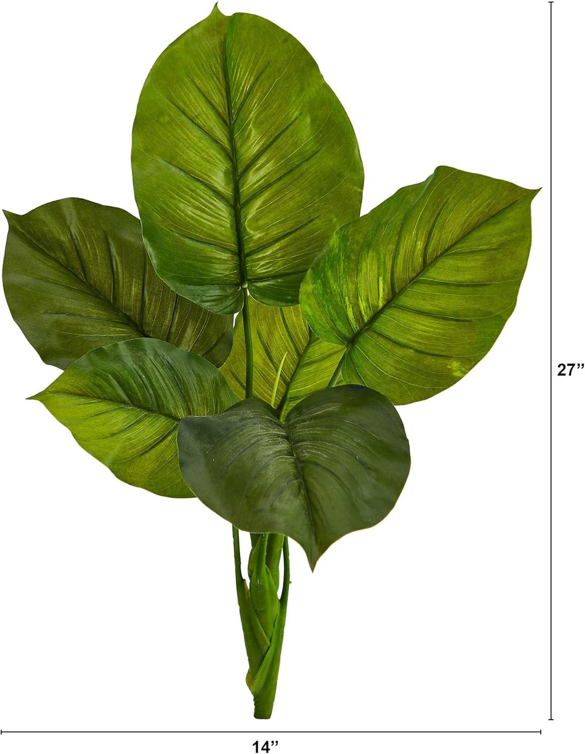 Nearly Natural 27-in Large Philodendron Leaf Artificial Bush Plant (Set of 4)