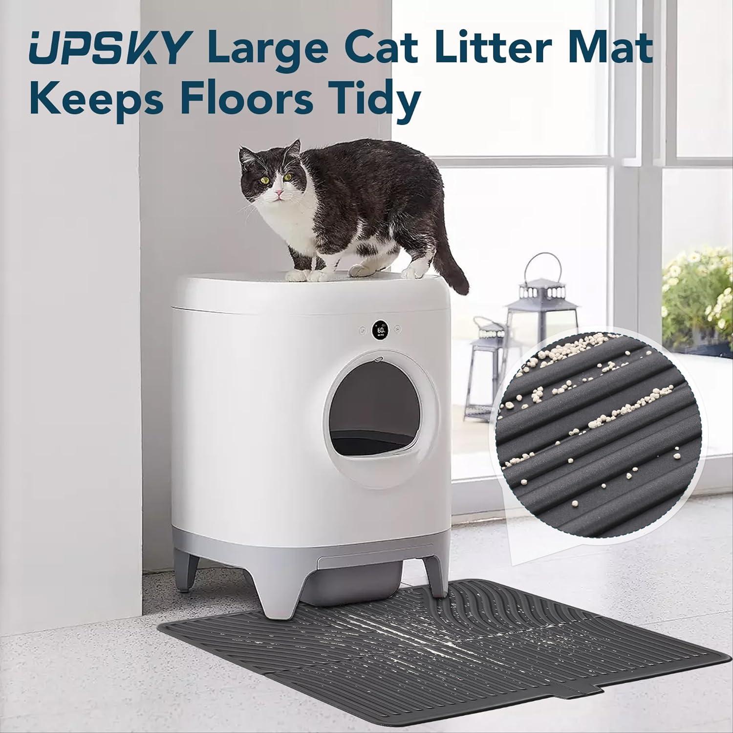 UPSKY Cat Litter Mat Kitty Litter Trapping Mat 31" x 24" Litter Box Mat Keep Floor Clean