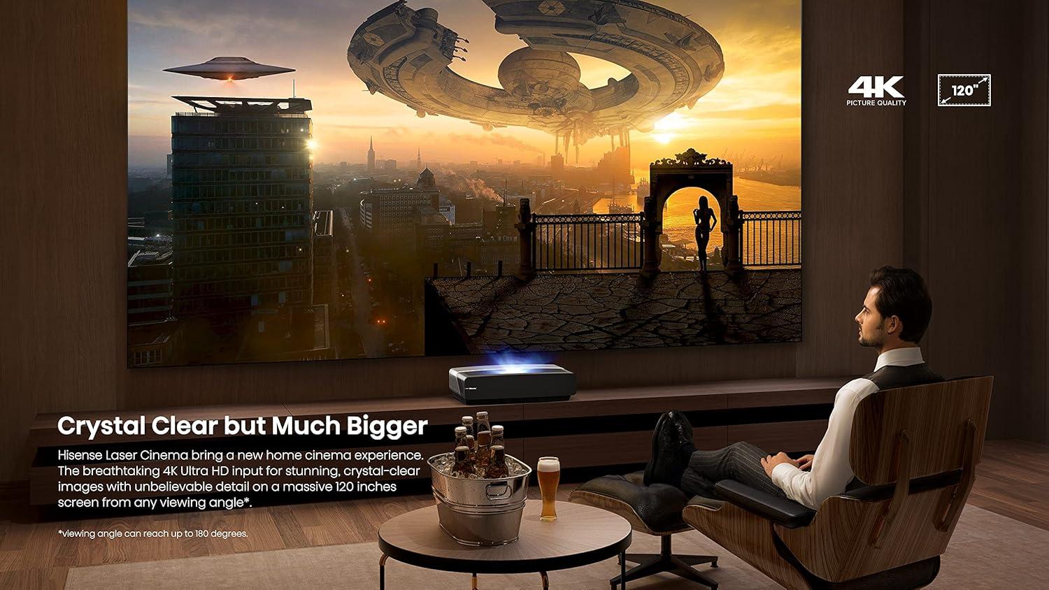 Hisense 120L5F-RB UHD Cinema Ultra Short Throw Video Projector, No screen - Certified Refurbished