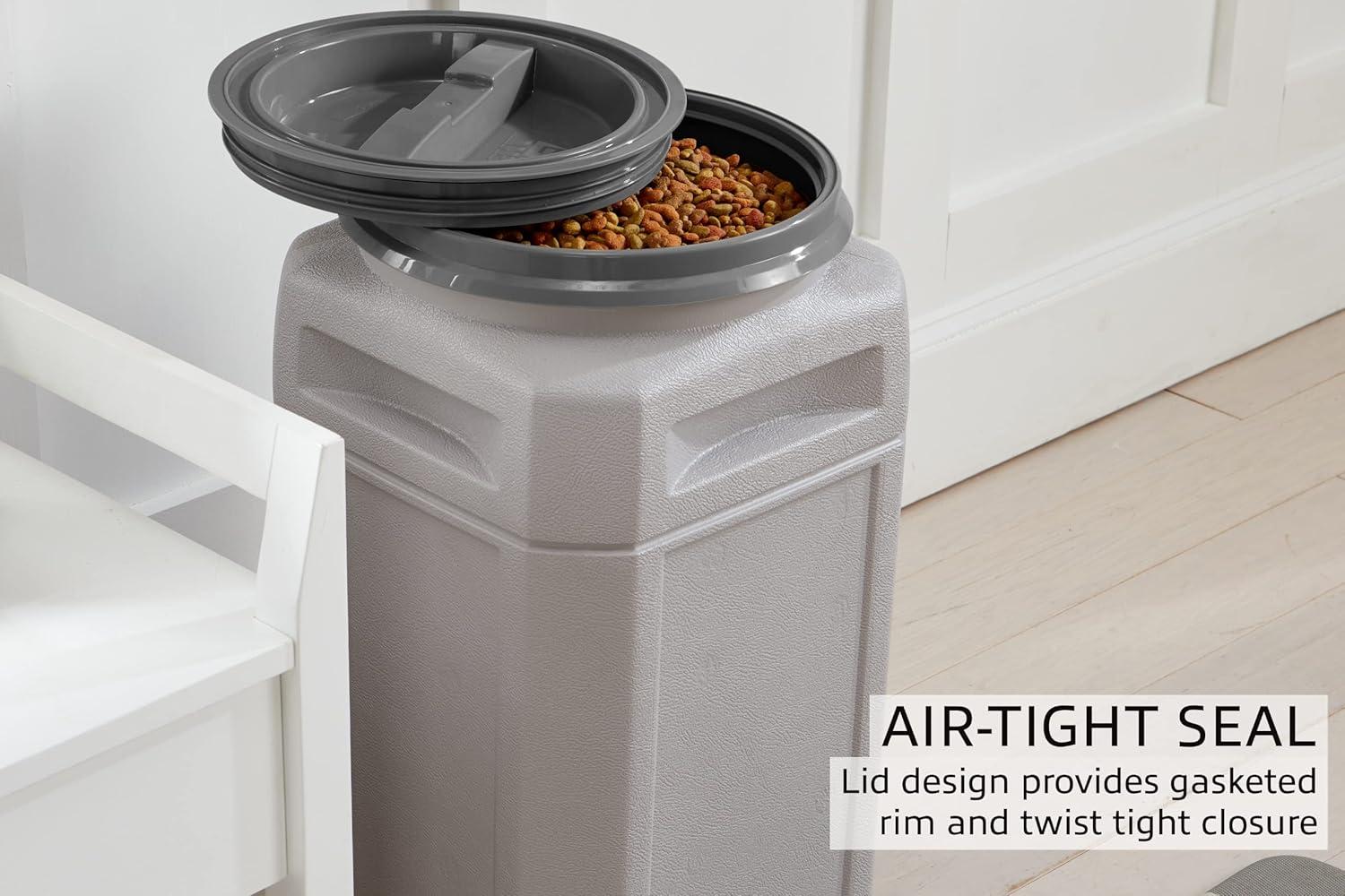 Mighty Tuff 13 Gal, up to 54 Lbs. Pet Food Storage Container with Airtight Twist Lid and Built-In Handles