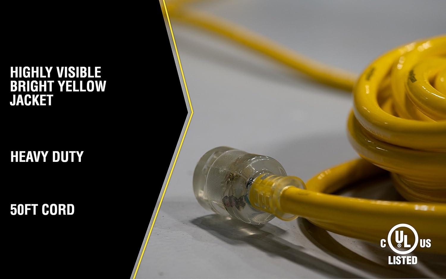 Yellow Jacket Outdoor 50 ft. L Yellow Extension Cord 10/3 SJTW
