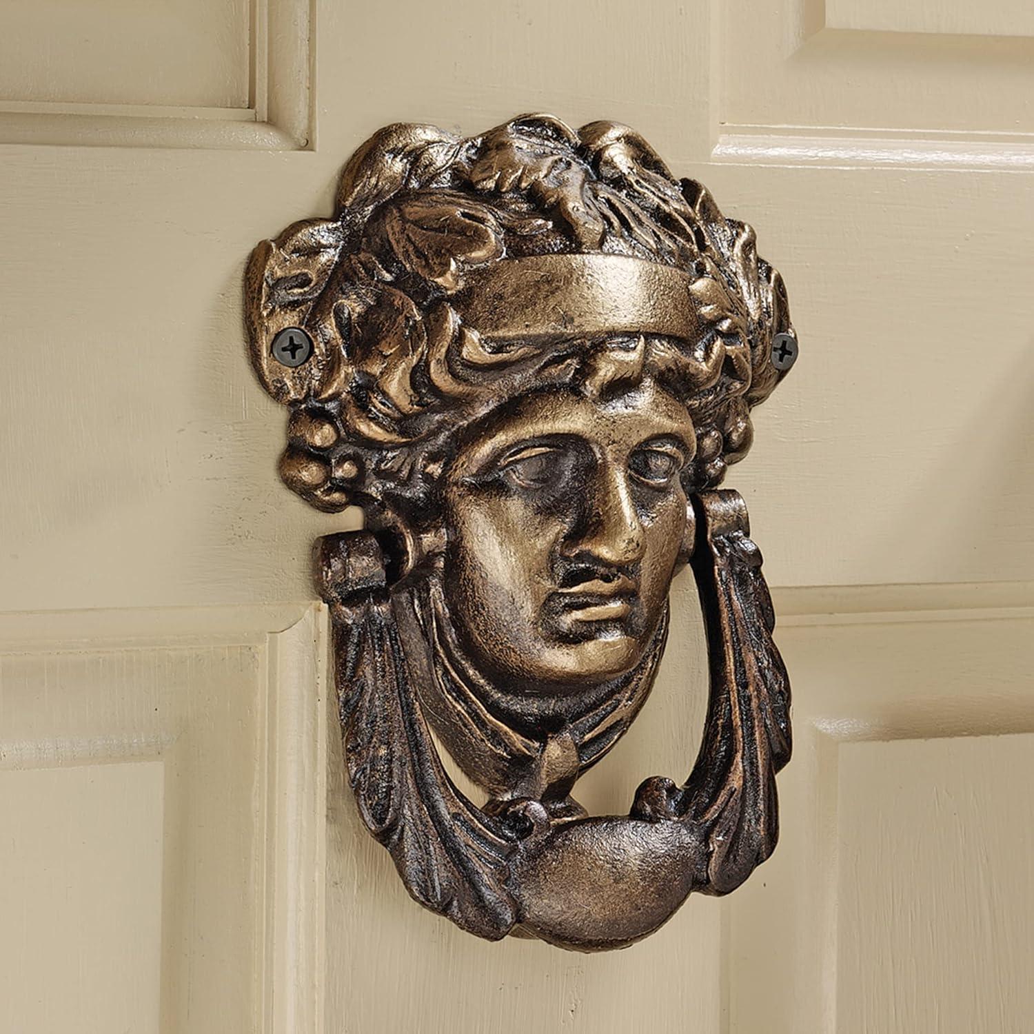 Athena Bronze Finish Cast Iron Door Knocker, 7 inches