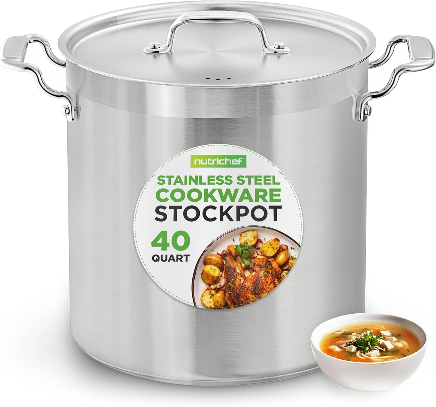 NutriChef Stainless Steel Stock Pot