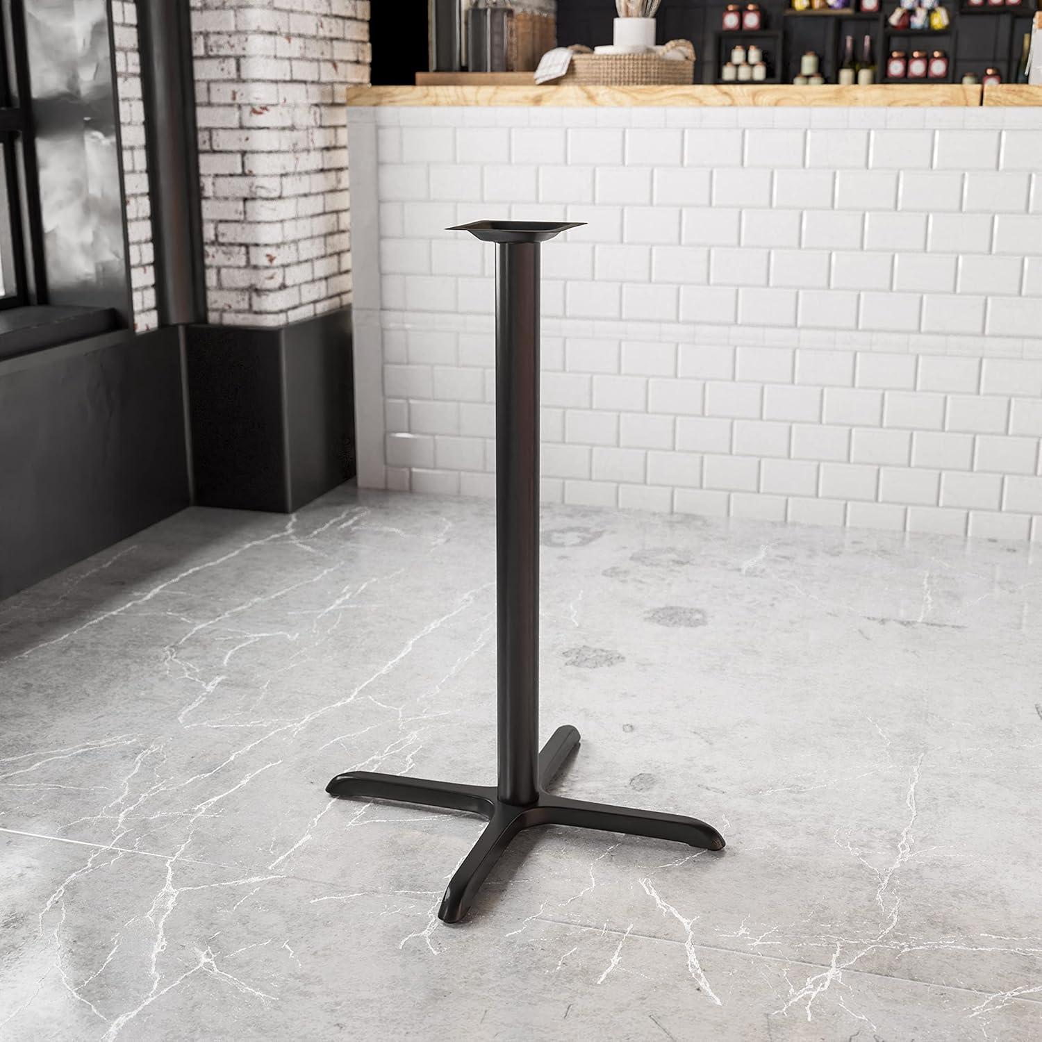 Flash Furniture Beverly 22" x 22" Restaurant Table X-Base with 3" Dia. Bar Height Column