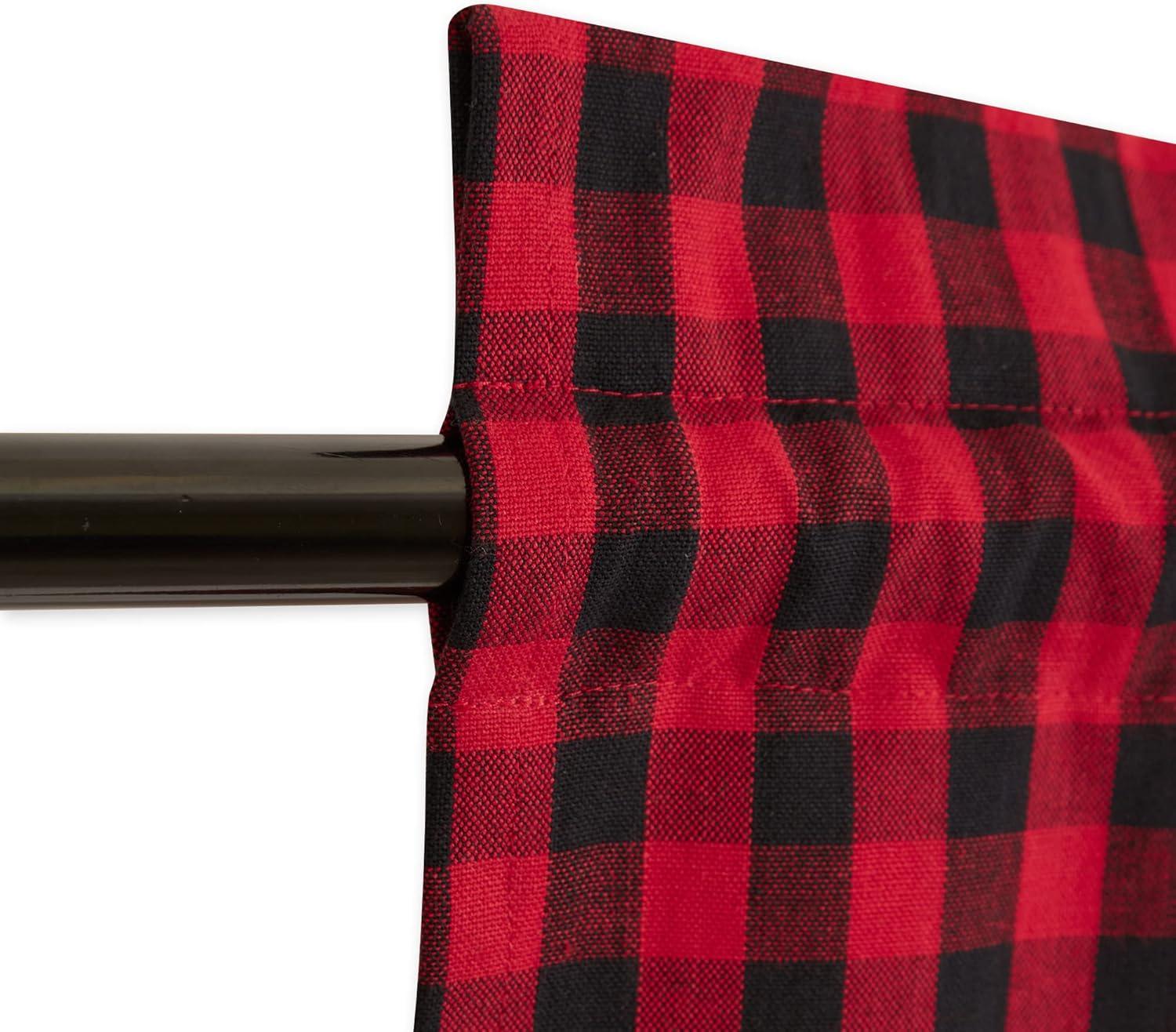 Red Logger Check Window Valance 72x14