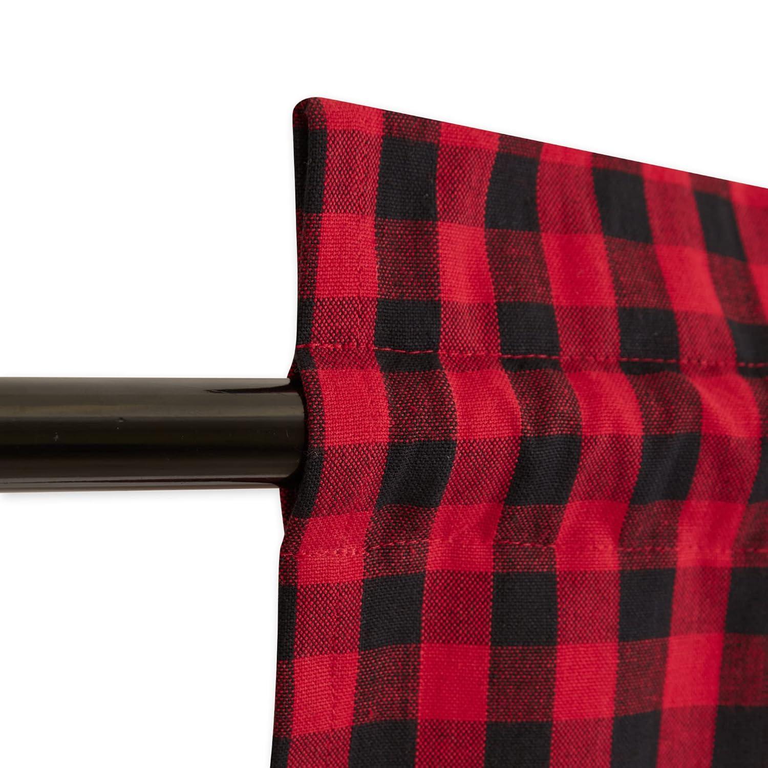 Red Logger Check Window Valance 72x14