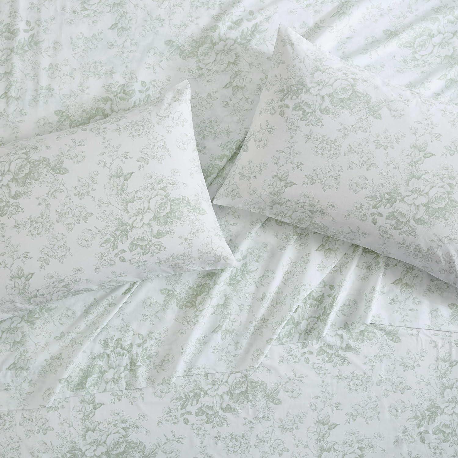 Laura Ashley Toile Delight - Green Full Sheet Set