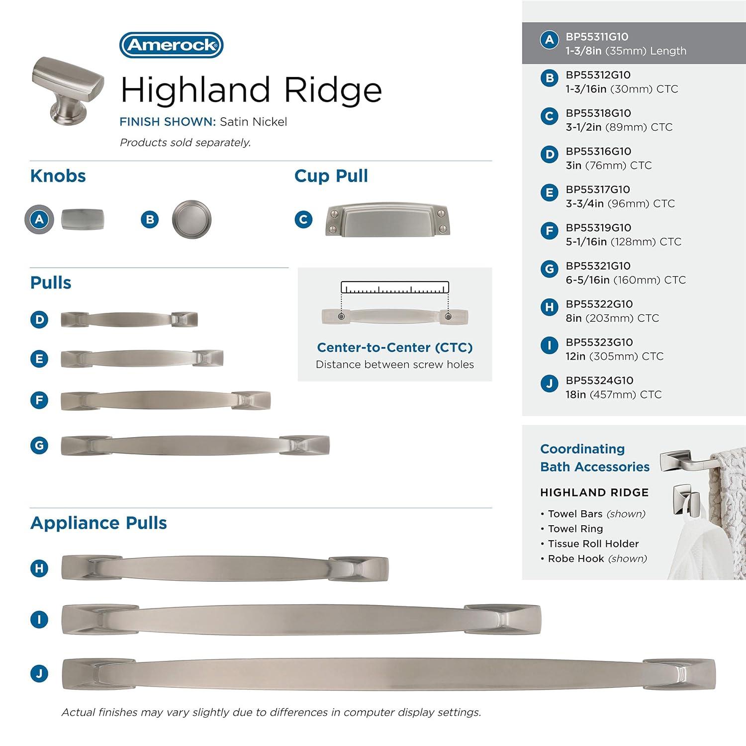 Highland Ridge 1 1/8" Length Bar Knob