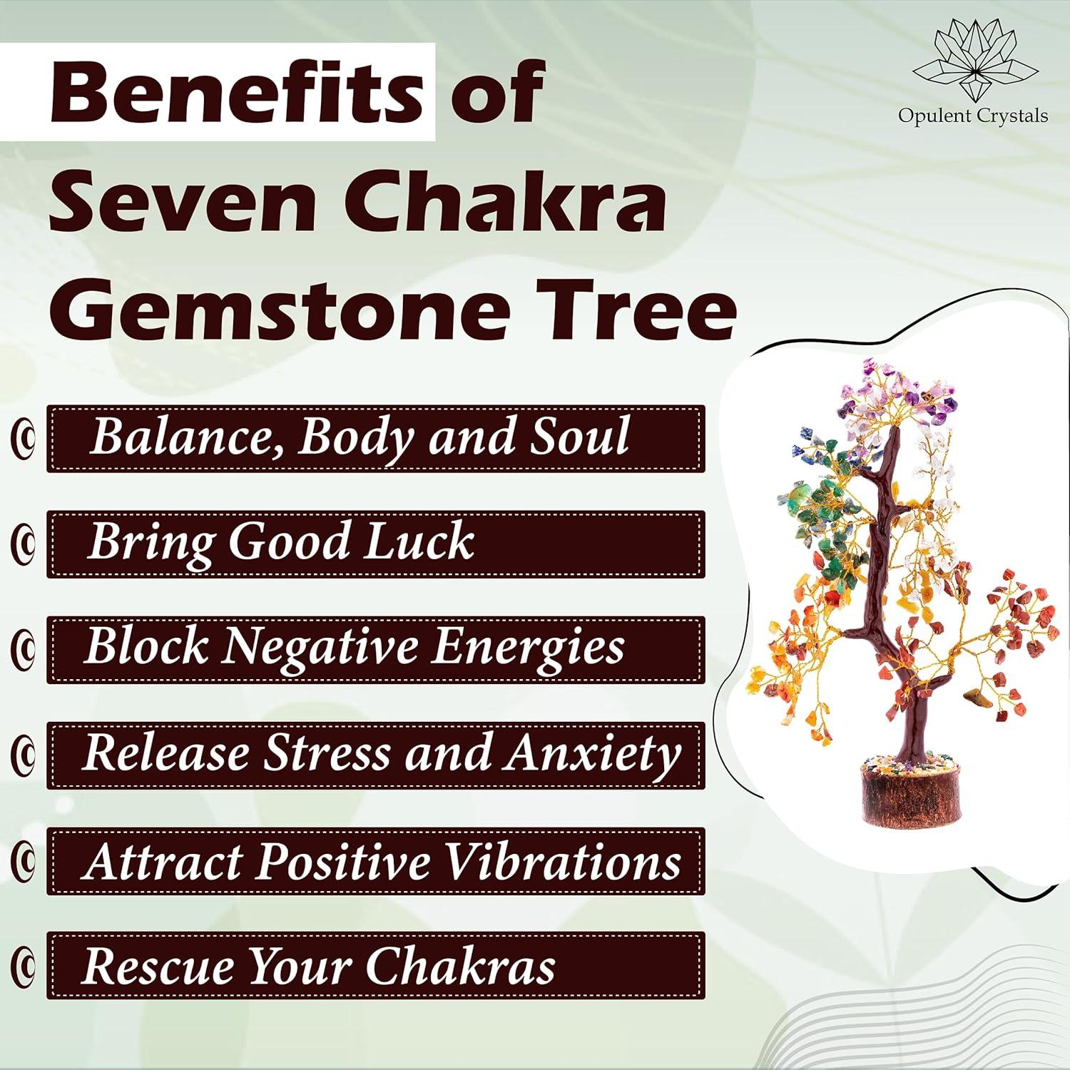 Crystal Tree Of Life 7 Chakra Healing Crystal Trees for Home Office Decoration Crystal Decor Money Bonsai Trees for Positive Energy