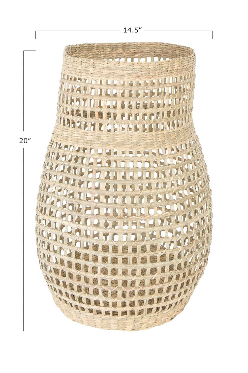 Creative Co-Op Decorative 20 Handwoven Natural Seagrass Vase