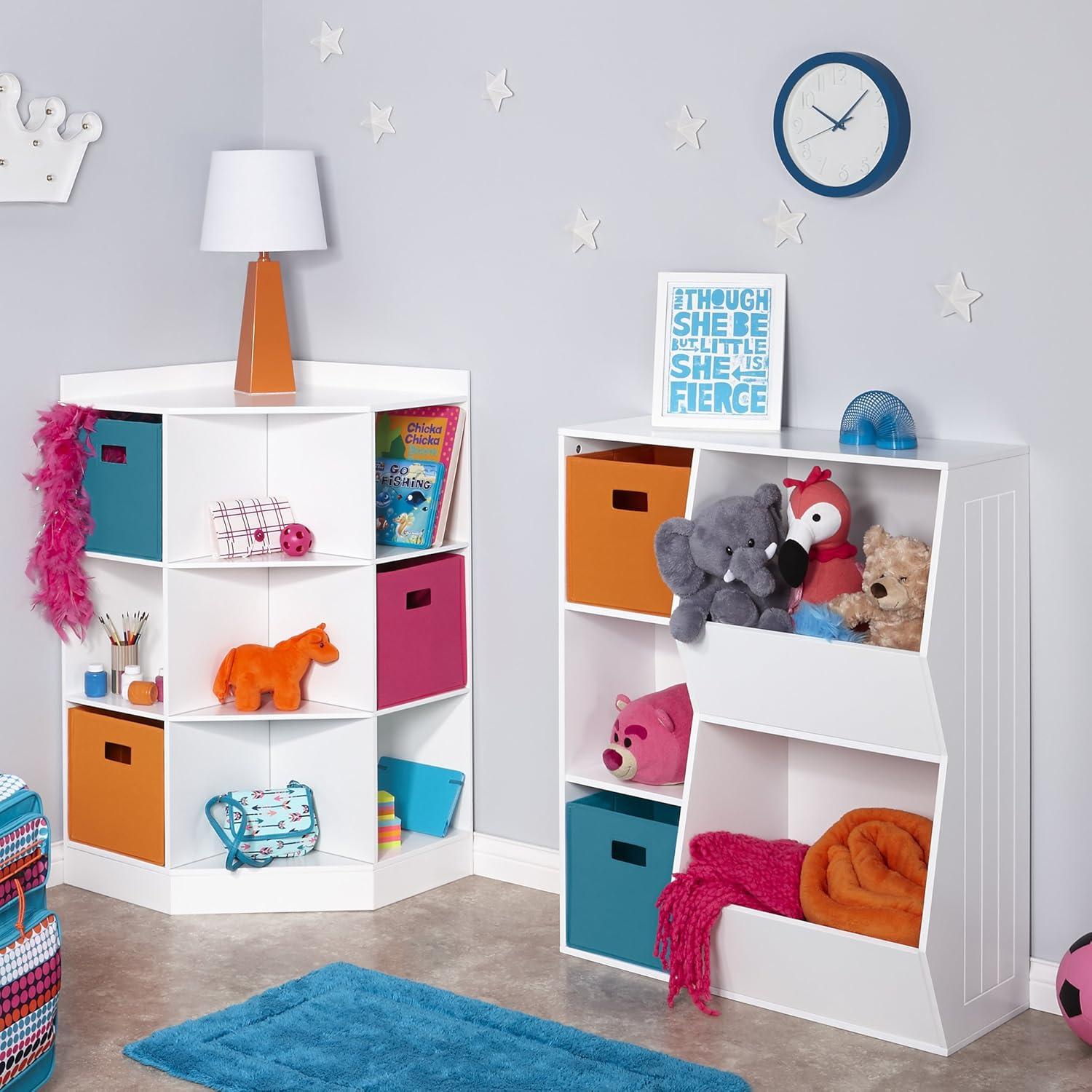 Kids' 6 Cubby with 3 Shelf Corner Cabinet - RiverRidge