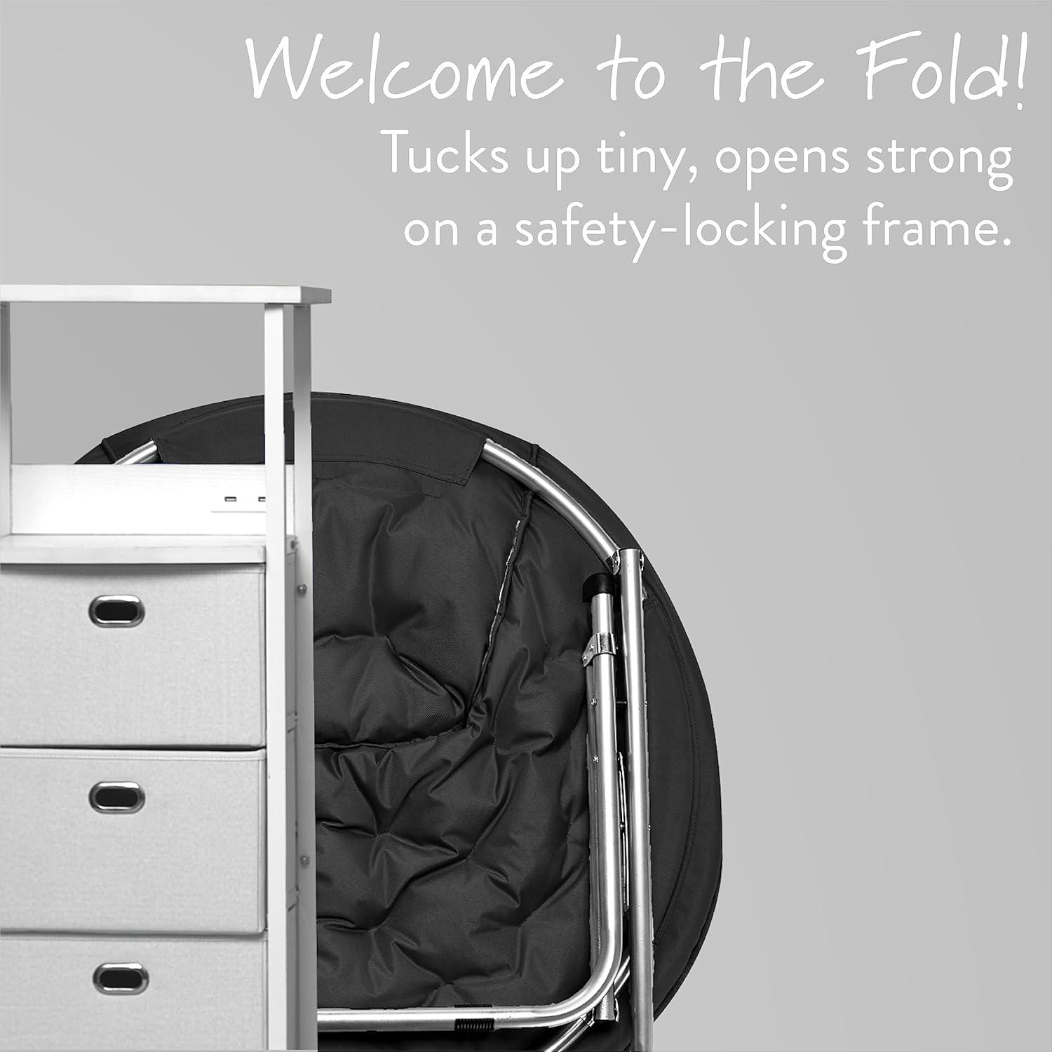 Mainstays Large Super Soft Microsuede 30" Adult Saucer Chair, Black