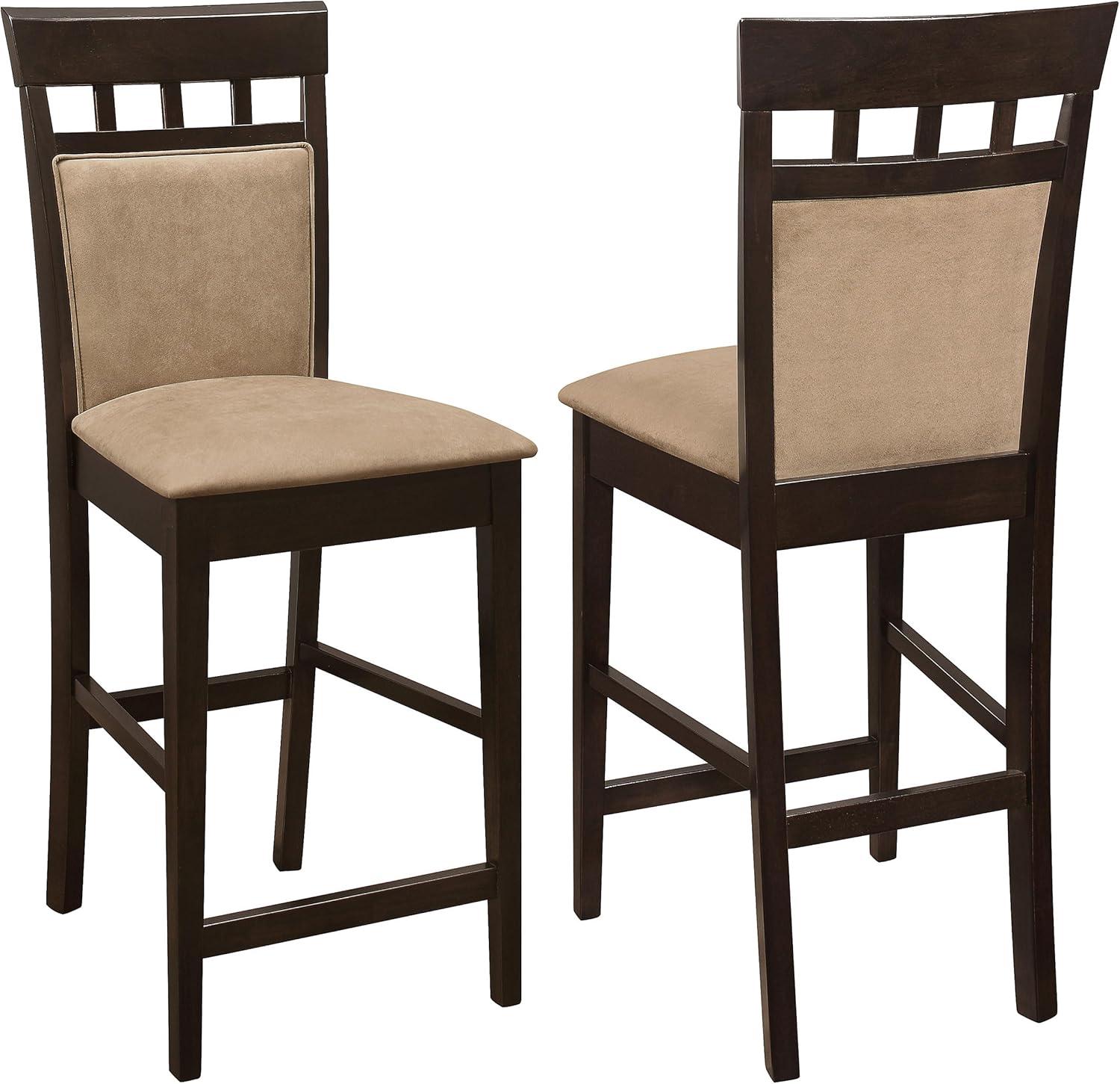 Coaster Upholstered Microfiber Counter Height Stools in Tan