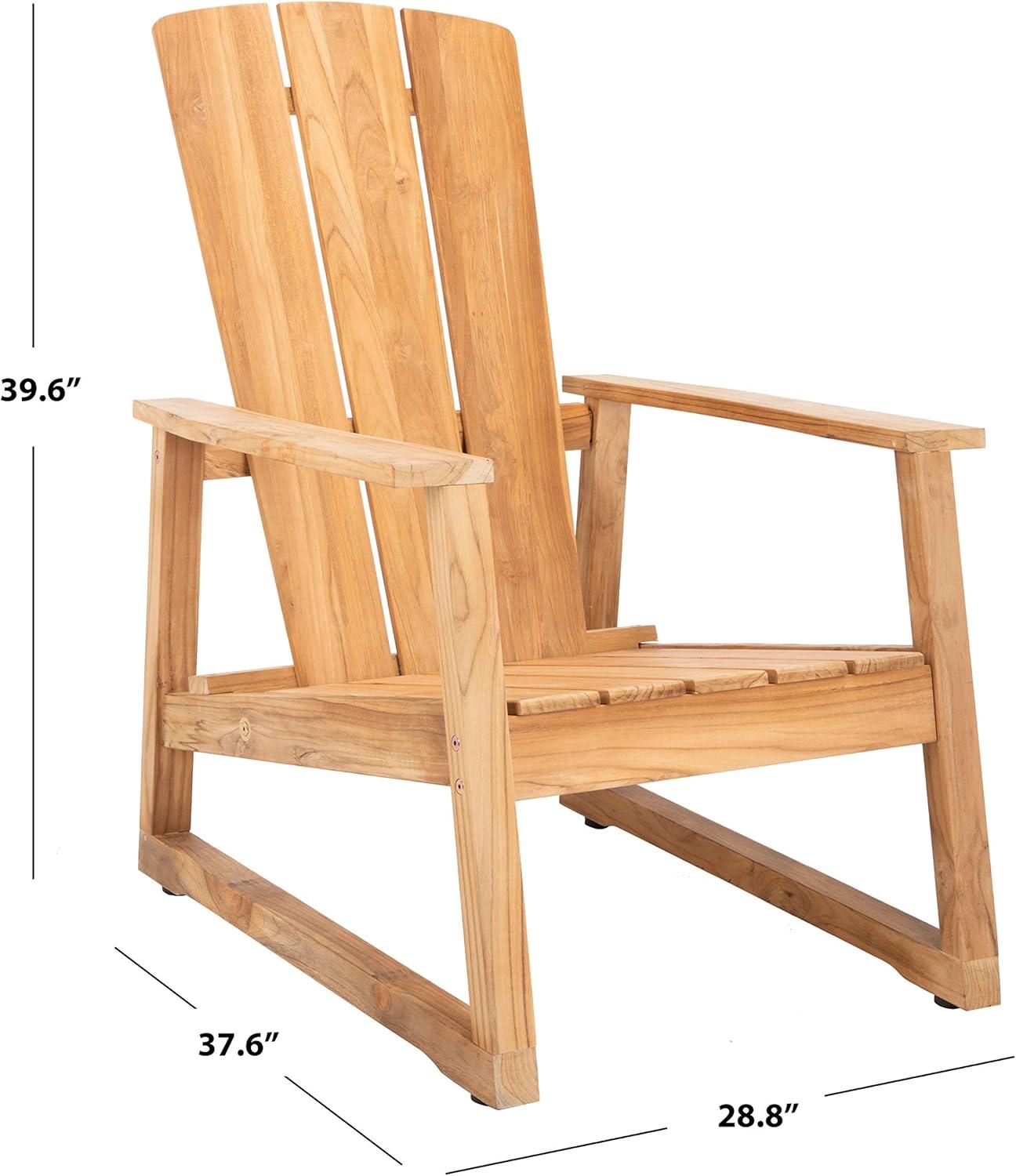 SAFAVIEH Couture San Juan Brazilian Teak Adirondack Chair, Natural