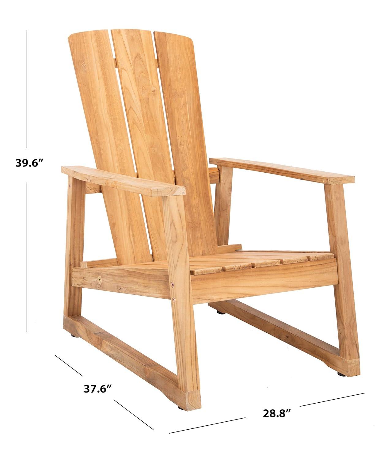 SAFAVIEH Couture San Juan Brazilian Teak Adirondack Chair, Natural