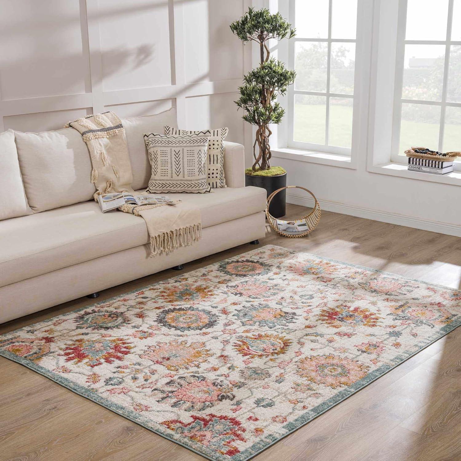 Twilight Traditional Multicolor Synthetic Rectangular Area Rug