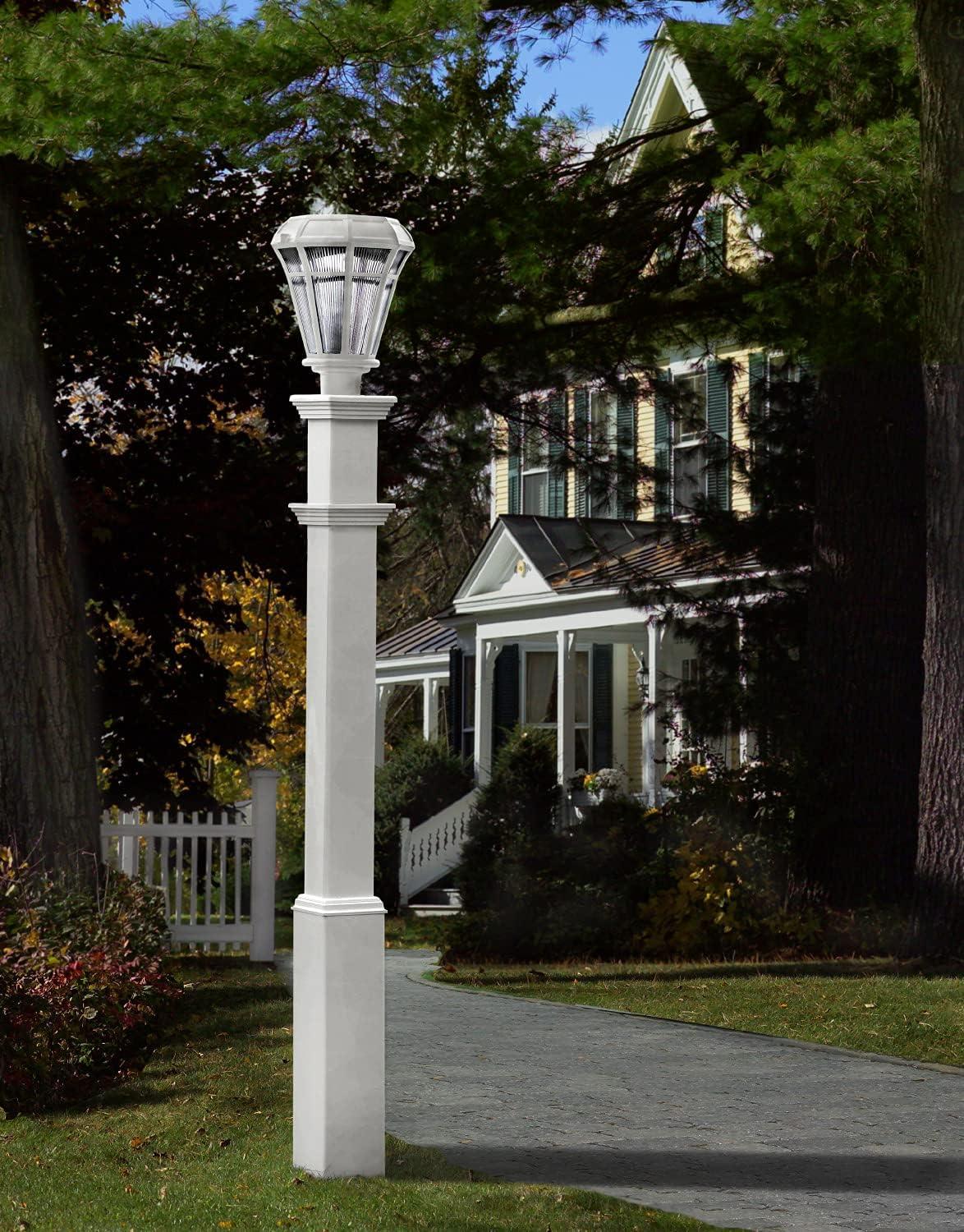 Vita 6"L x 6"W x 74"H Sturbridge Vinyl Lamp Post, White, VA94428