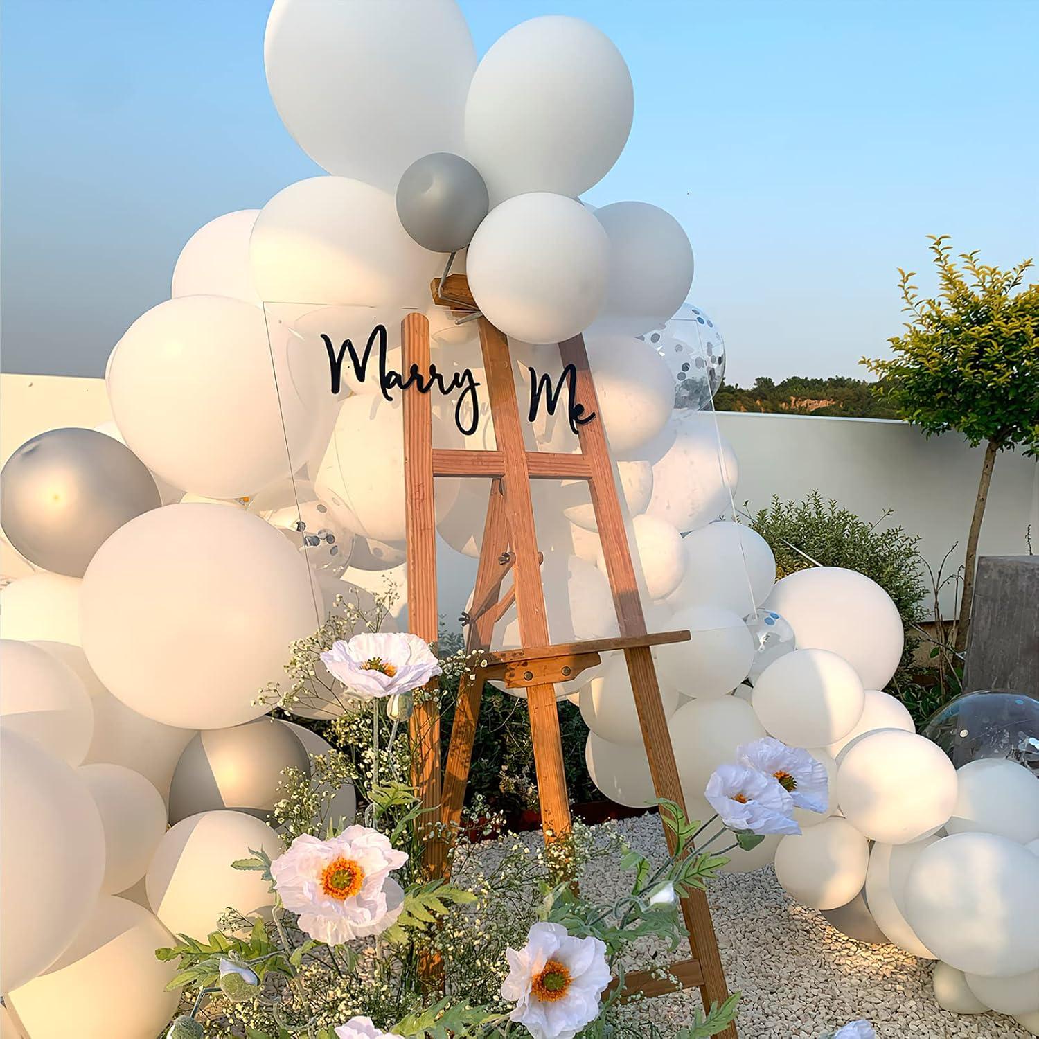 Matte White Balloons - 12 Inch Latex Balloons - 100 Pack