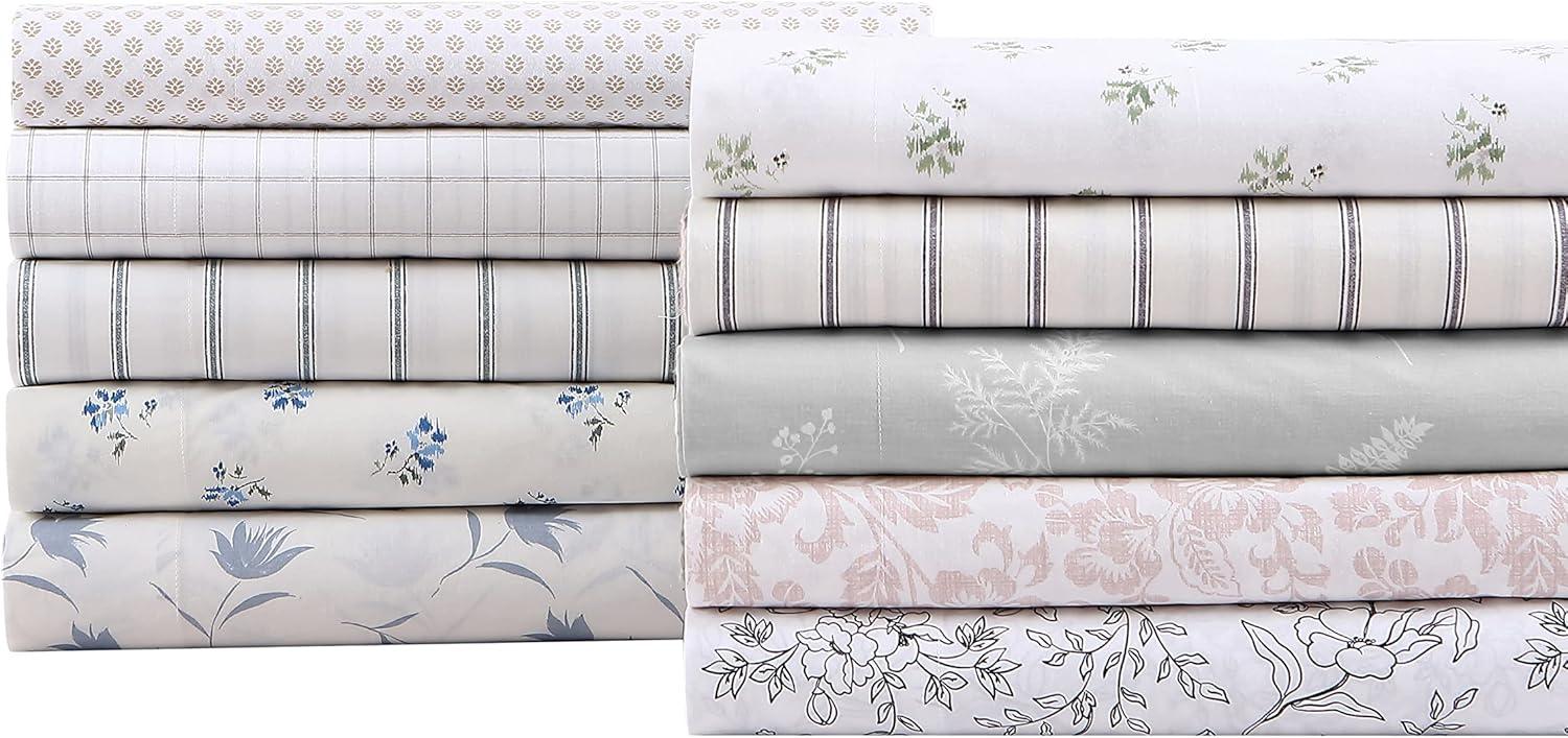 Printed Pattern Percale Cotton Sheet Set - Stone Cottage