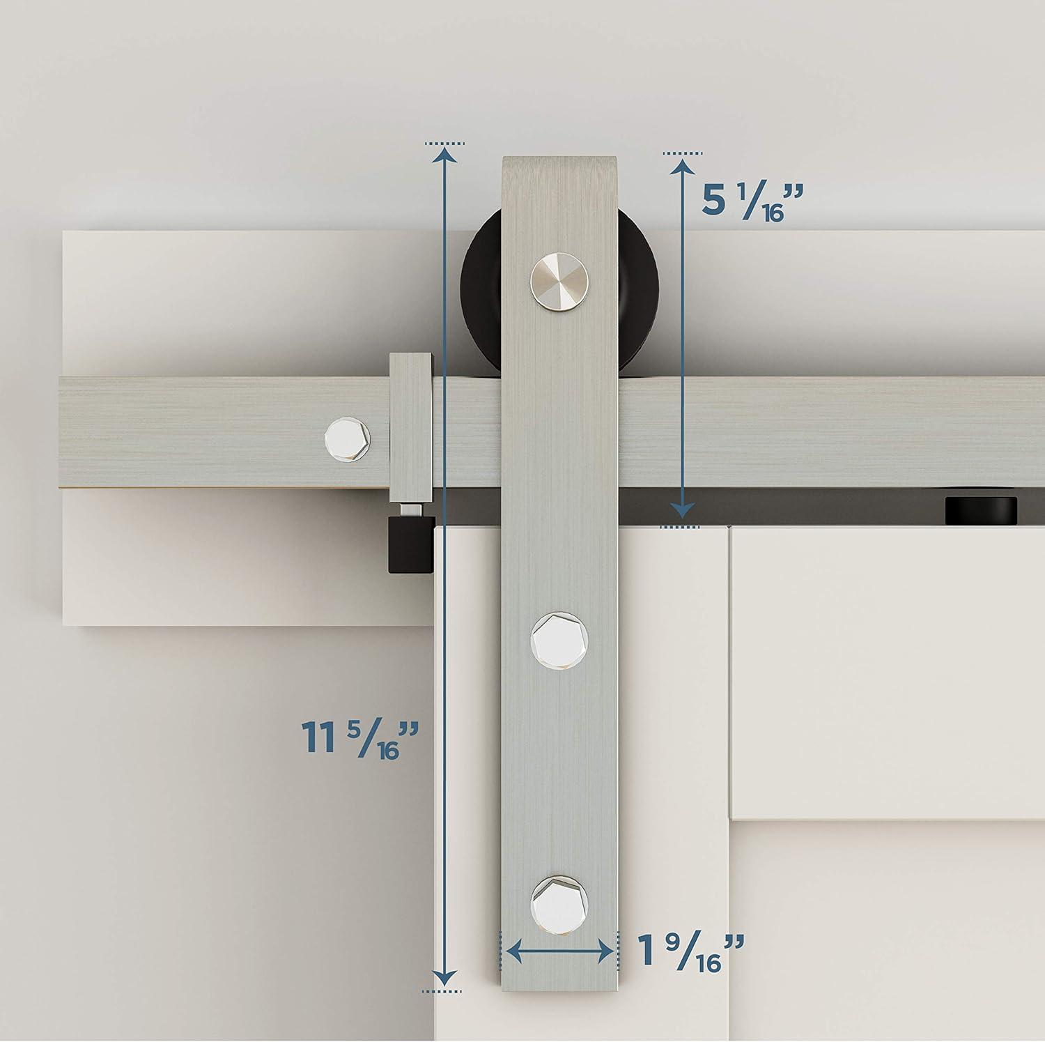 928 72" 2 piece Classic Interior Barn Door Kit - Satin Nickel