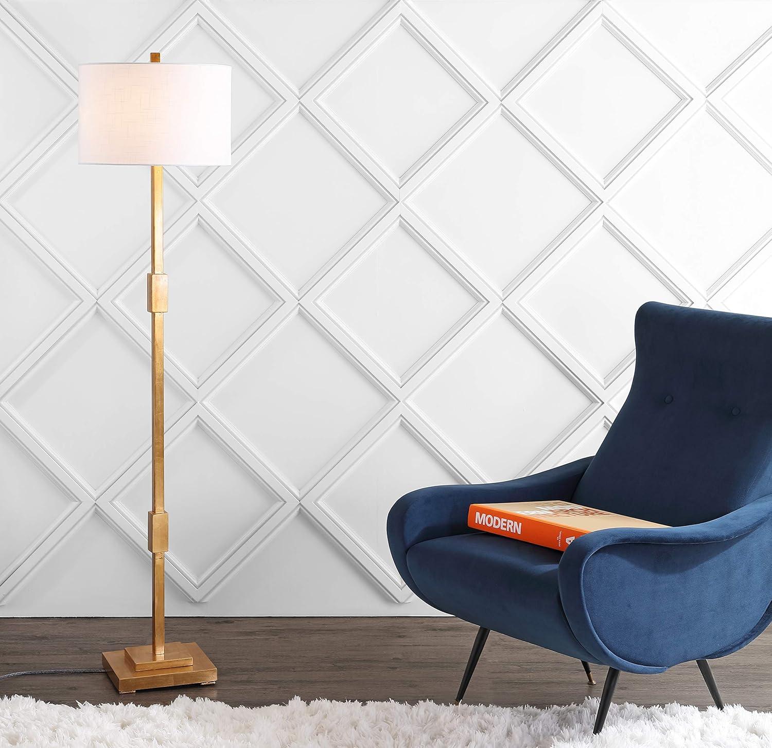 JONATHAN Y JYL3063A Windsor 61.5" Resin/Metal LED Floor Lamp, Contemporary, Modern, Transitional, Office, Living Room, Family Room, Dining Room, Bedroom, Hallway, Foyer, Gold Leaf