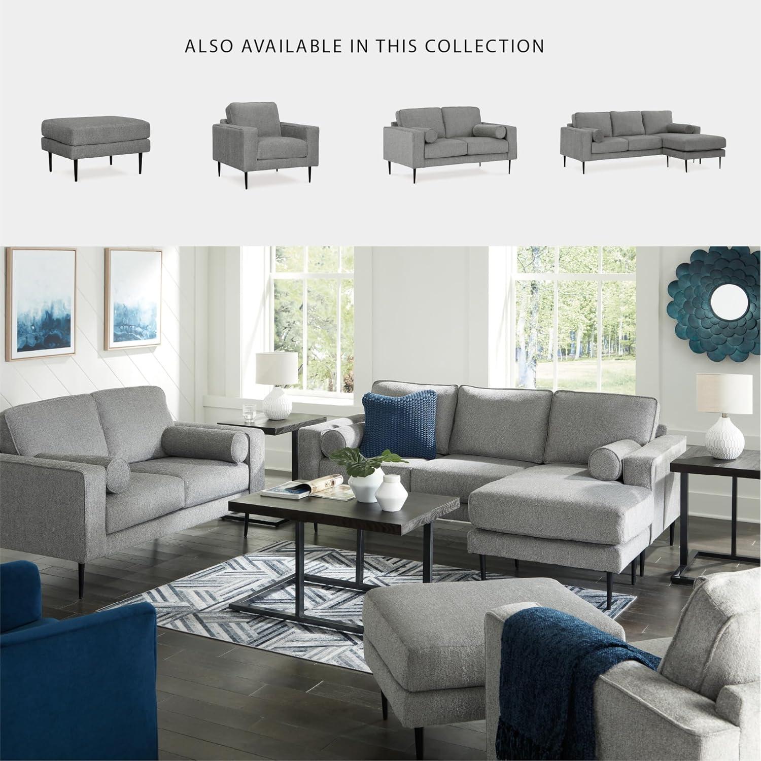 Signature Design by Ashley Contemporary Hazela Ottoman Chenille Charcoal