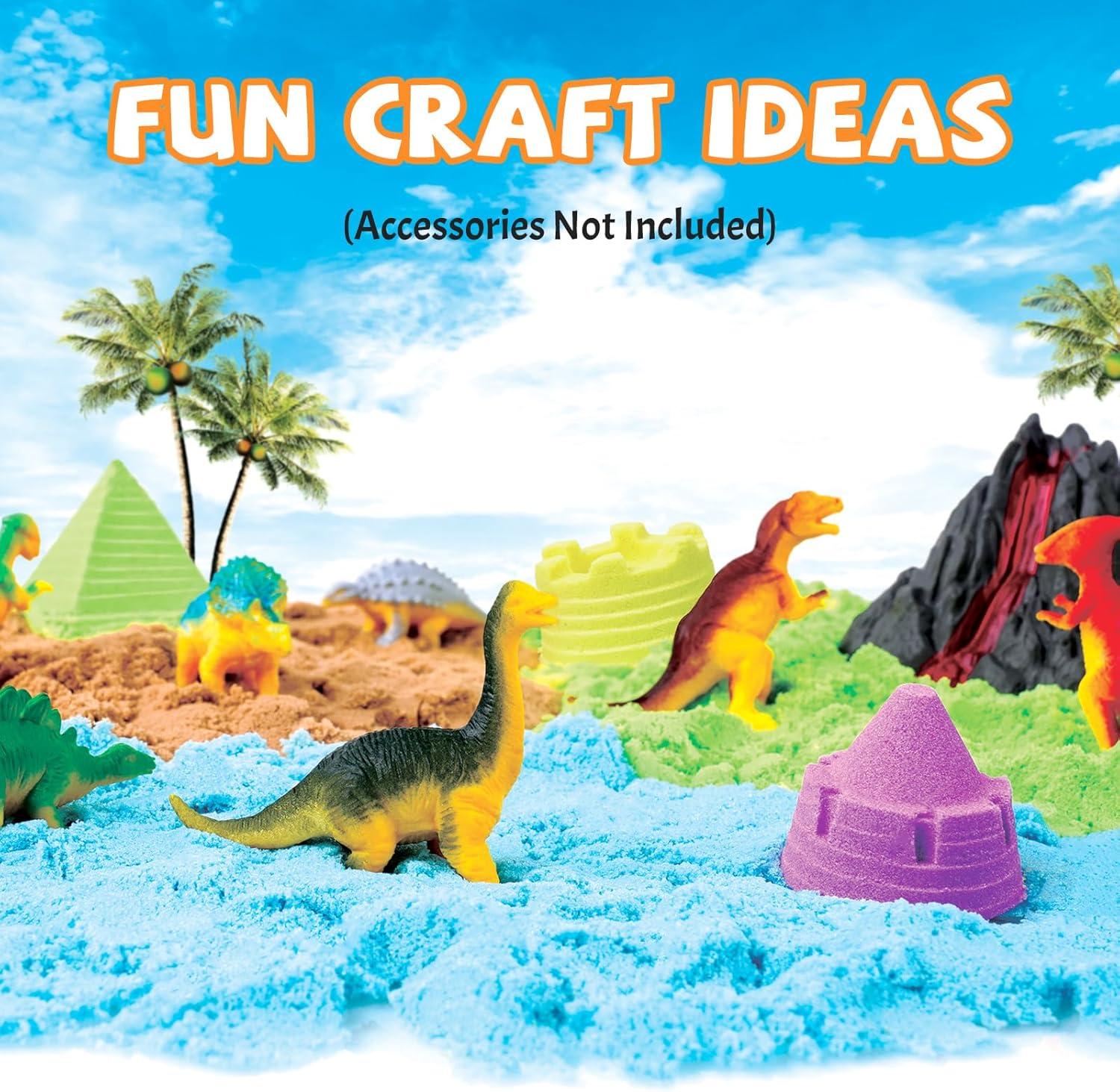 NiToy 11lbs Play Sand, Moldable Self-Sticking, Never Dries Out - Fun for Kids Bulk Refill for Sensory Sand Box Toys, Ideal for Shaping, Squeezing, Scooping, Rolling and Molding (5 Colored)