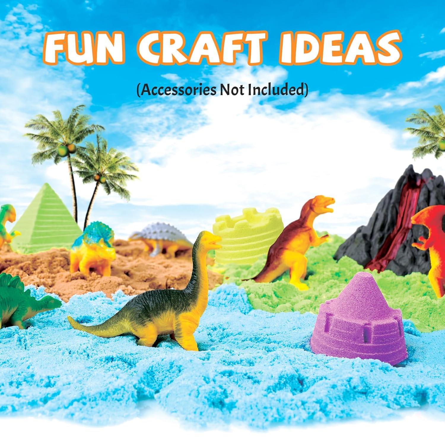NiToy FlexiSand 11lbs Play Sand, Moldable Self-Sticking, Never Dries Out - Fun for Kids Bulk Refill for Sensory Sand Box Toys, Ideal for Shaping, Squeezing, Scooping, Rolling and Molding (5 Colored)
