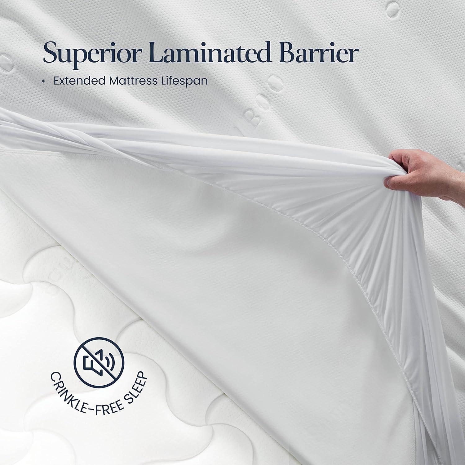 BELADOR Waterproof Mattress Protector Twin XL - 3D Air Fabric Bamboo Mattress Protector Breathable Mattress Cover, Noisless Crinkle Free, Vinyl Free, Hypoelergenic Bed Cover SnugFit 16" Deep Pockets
