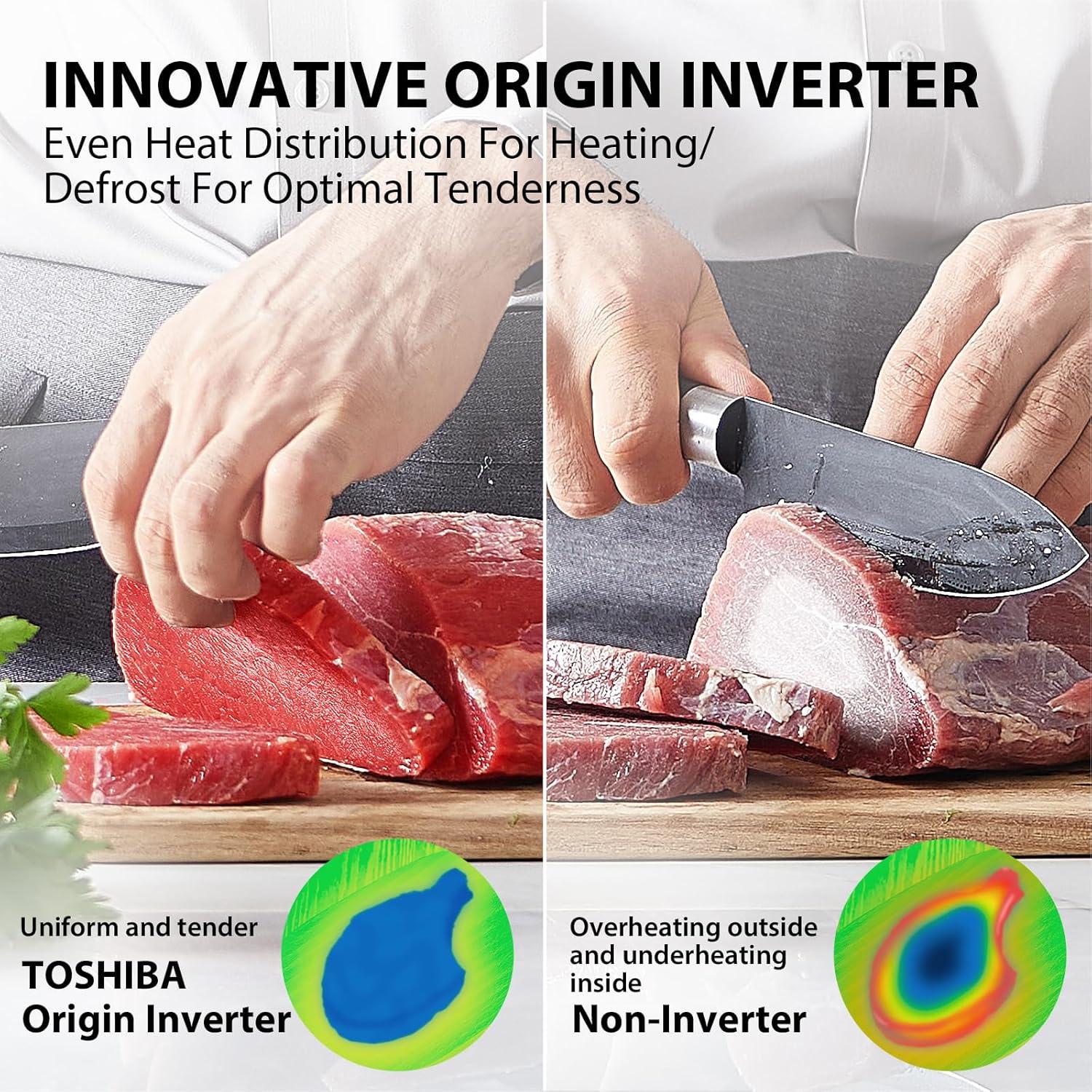 Toshiba TOSHIBA 1.6 Cu.ft Countertop Microwave Oven, Inverter, Smart Sensor, 13.6" Turntable, 1250W, Silver ML-EM45PIT(SS)