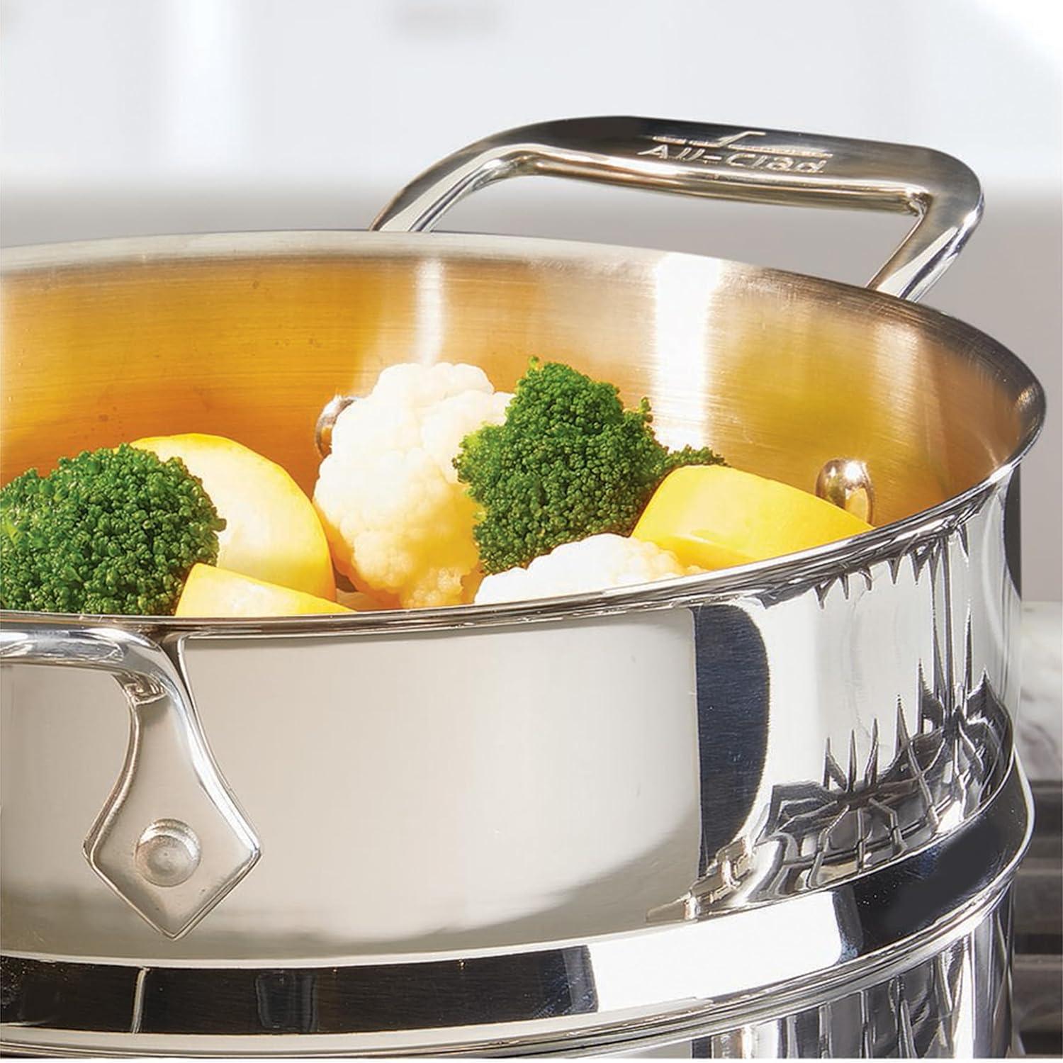 All-Clad 5 Quart Stainless Steel Induction Steamer Pot